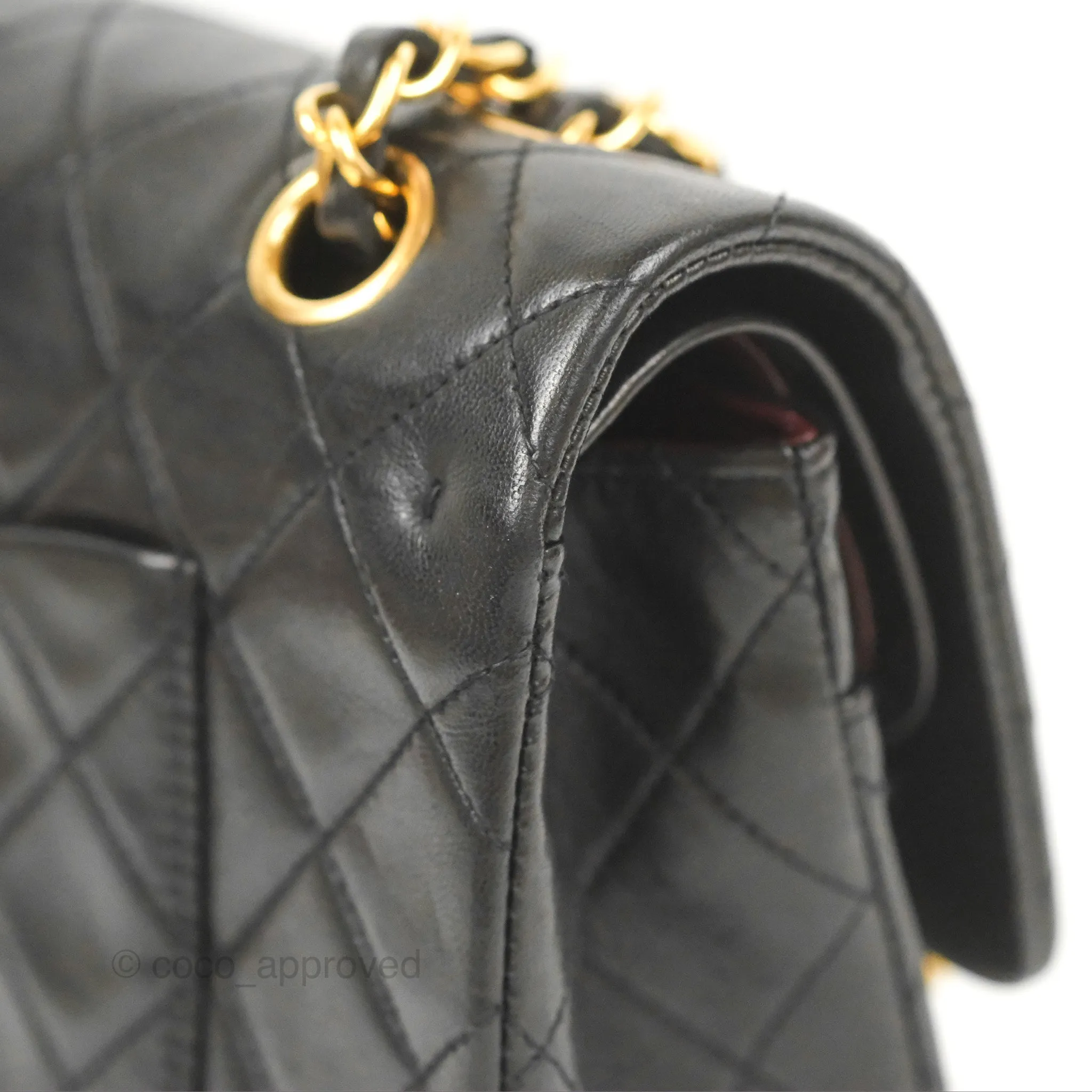 Chanel Vintage Medium Classic Flap Black Lambskin 24K Gold Hardware