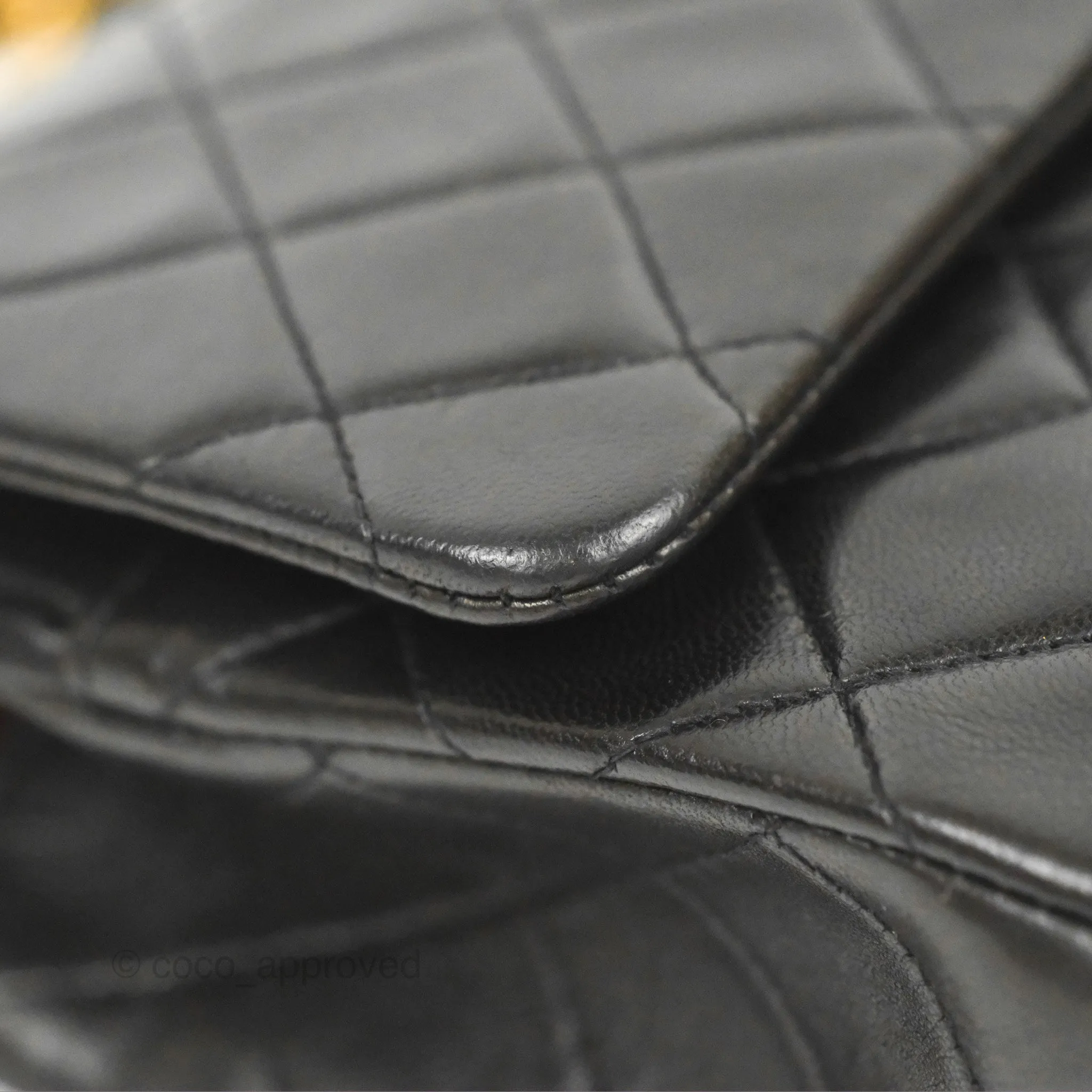 Chanel Vintage Medium Classic Flap Black Lambskin 24K Gold Hardware