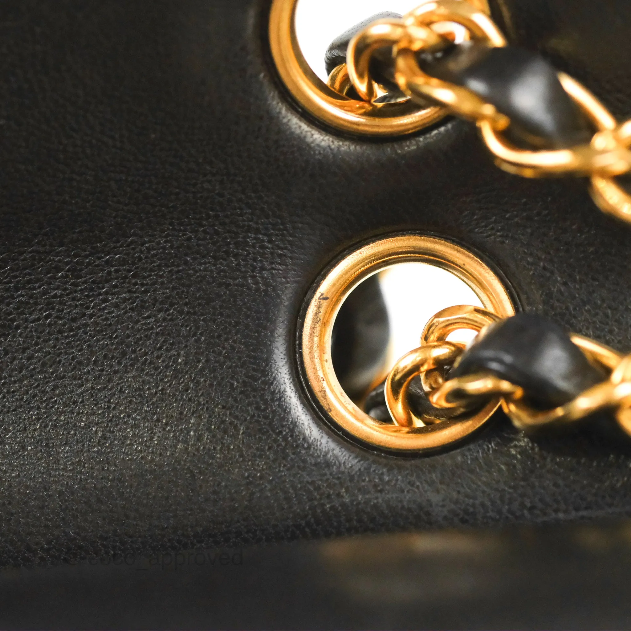 Chanel Vintage Medium Classic Flap Black Lambskin 24K Gold Hardware