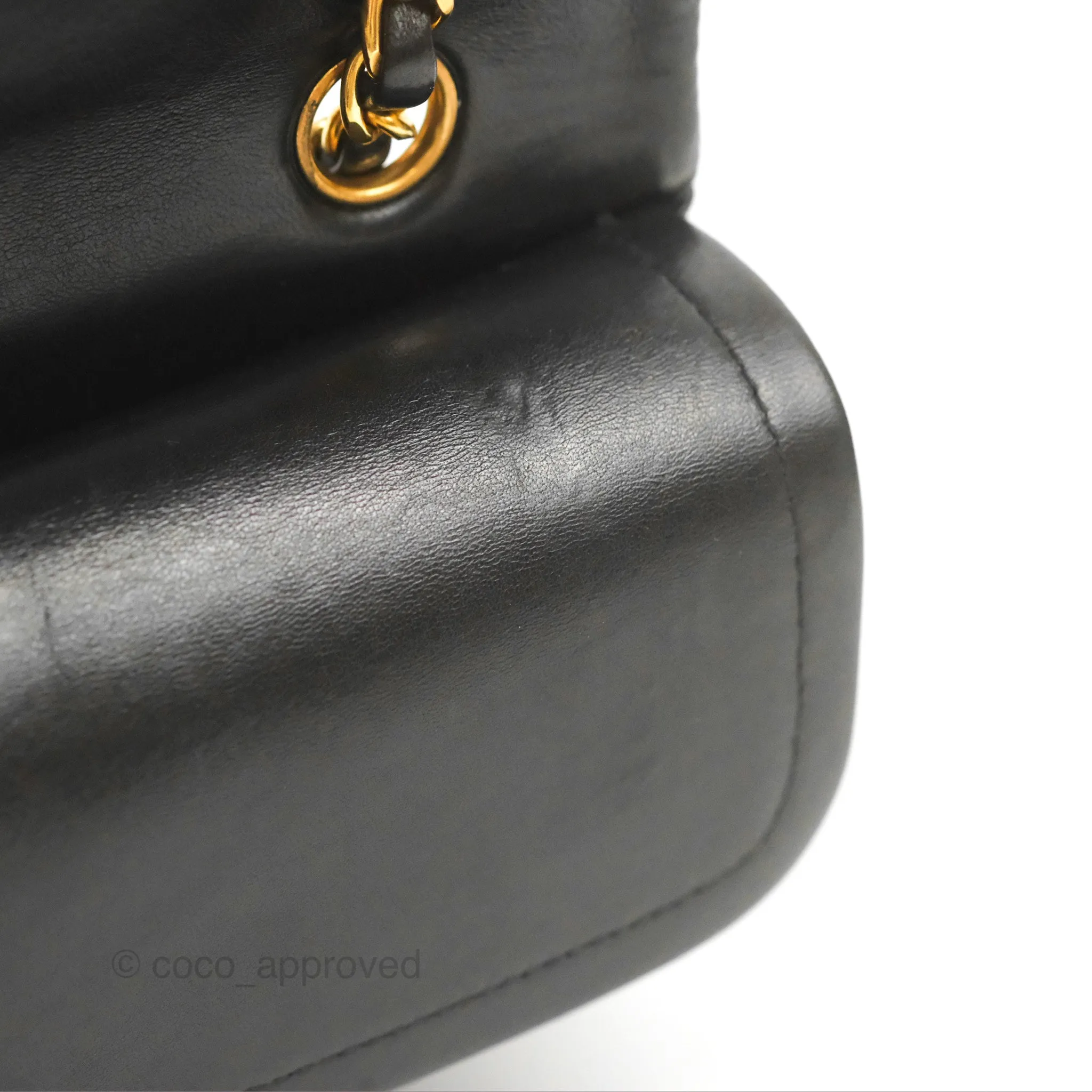Chanel Vintage Medium Classic Flap Black Lambskin 24K Gold Hardware