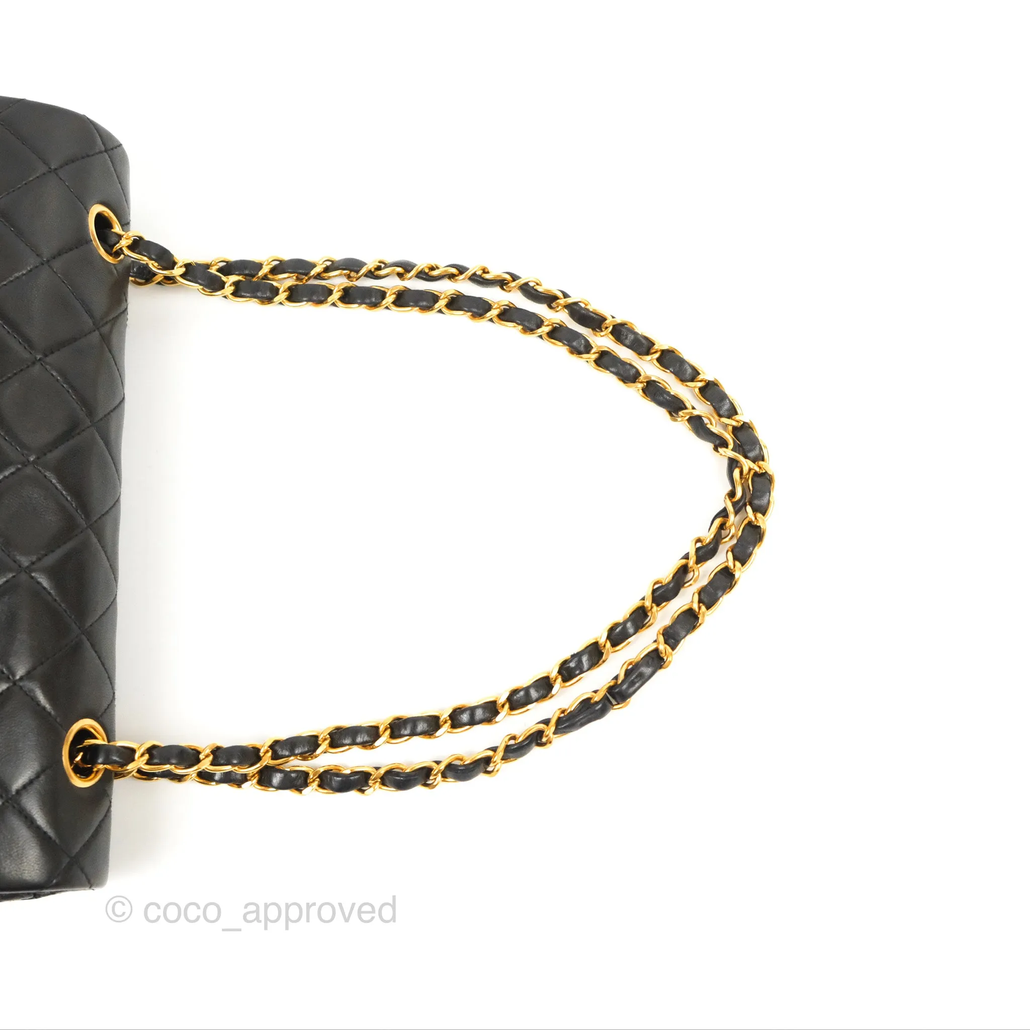 Chanel Vintage Medium Classic Flap Black Lambskin 24K Gold Hardware