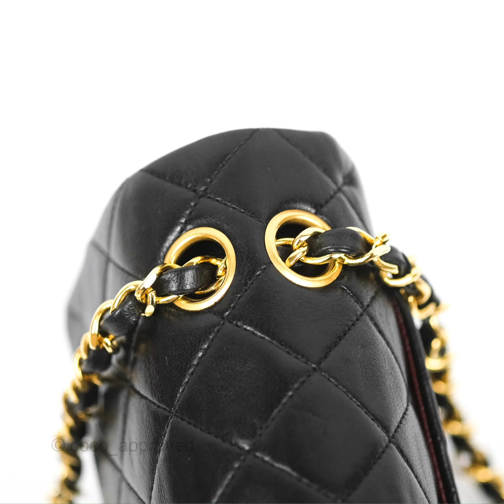 Chanel Vintage Small Classic Flap Black Lambskin 24K Gold Hardware