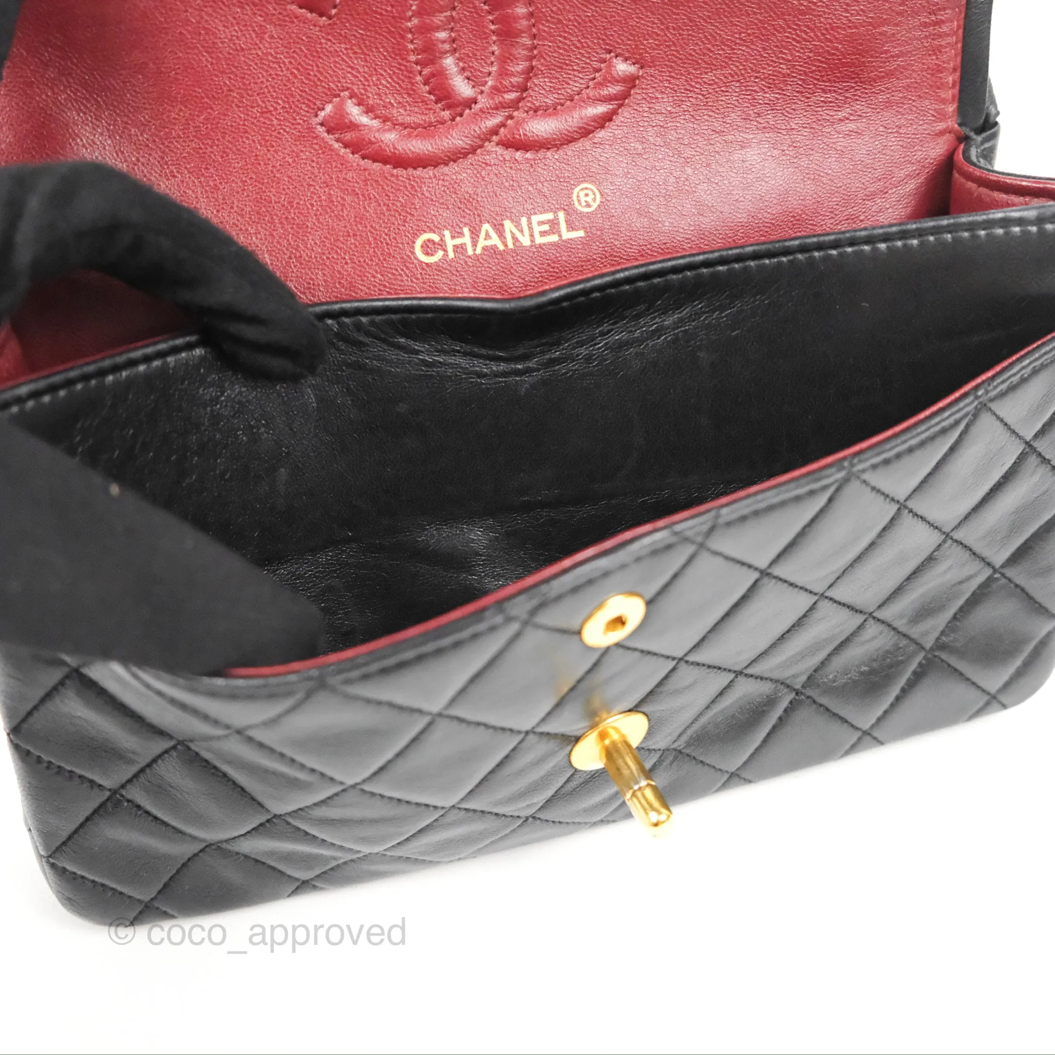Chanel Vintage Small Classic Flap Black Lambskin 24K Gold Hardware