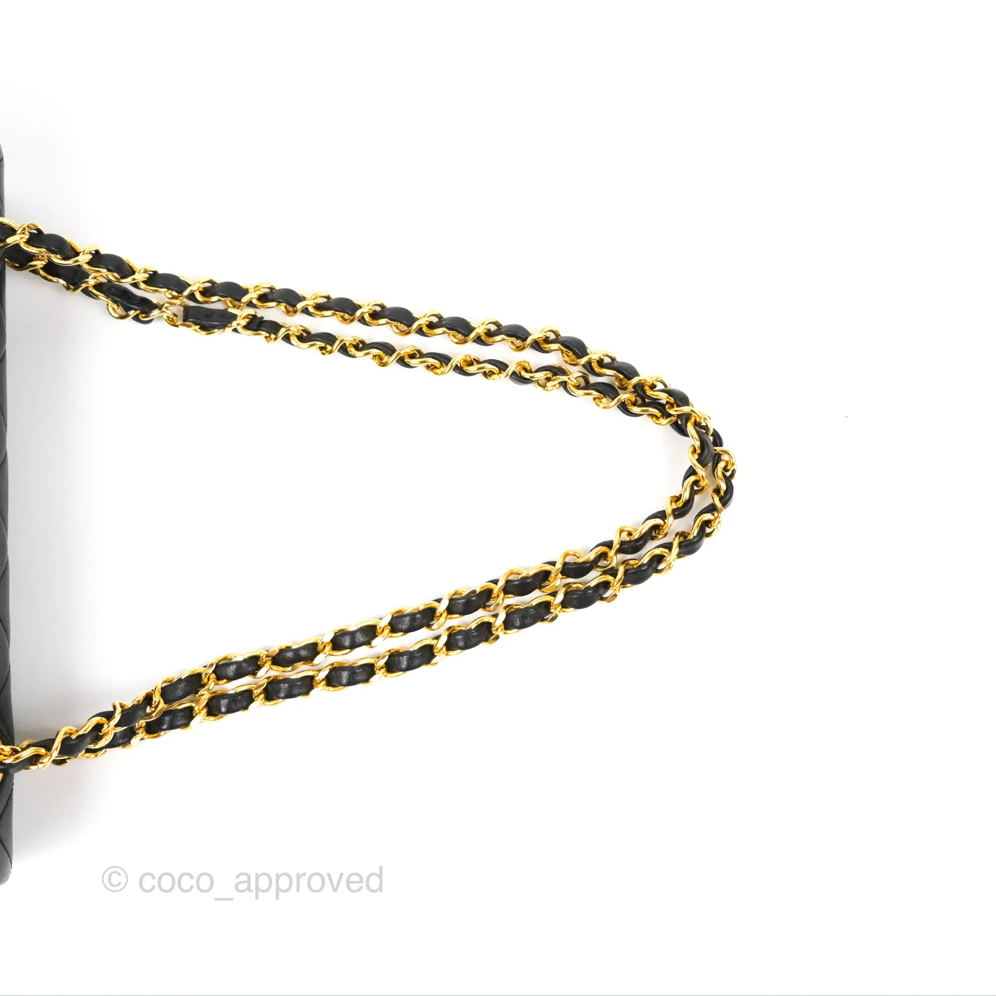 Chanel Vintage Small Classic Flap Black Lambskin 24K Gold Hardware