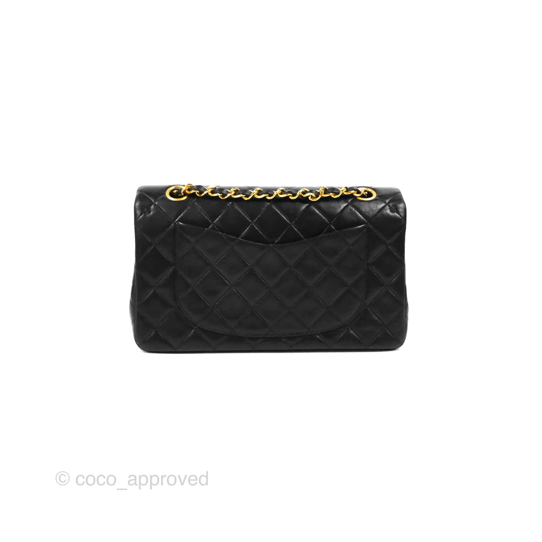 Chanel Vintage Small Classic Flap Black Lambskin 24K Gold Hardware
