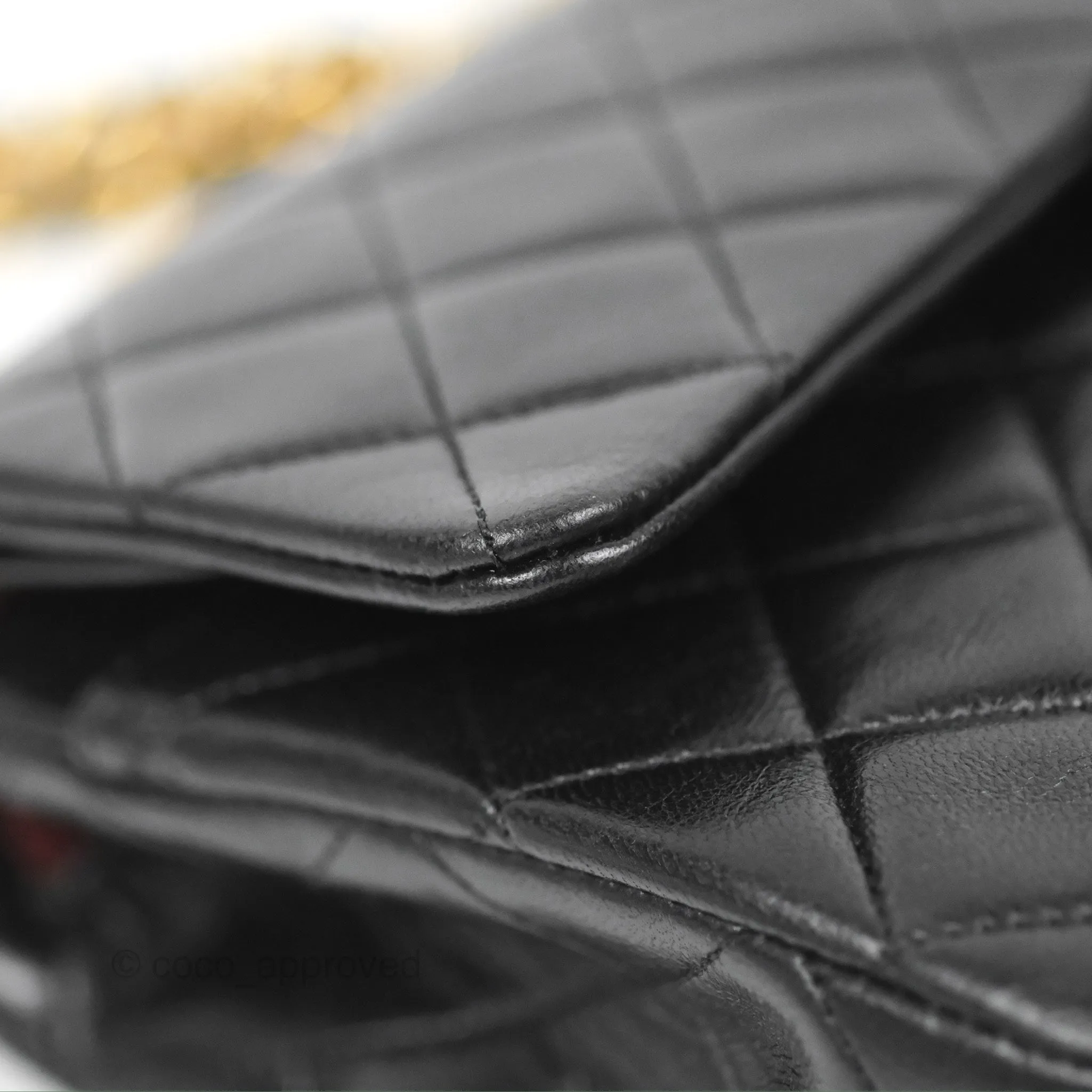 Chanel Vintage Small Classic Flap Black Lambskin 24K Gold Hardware