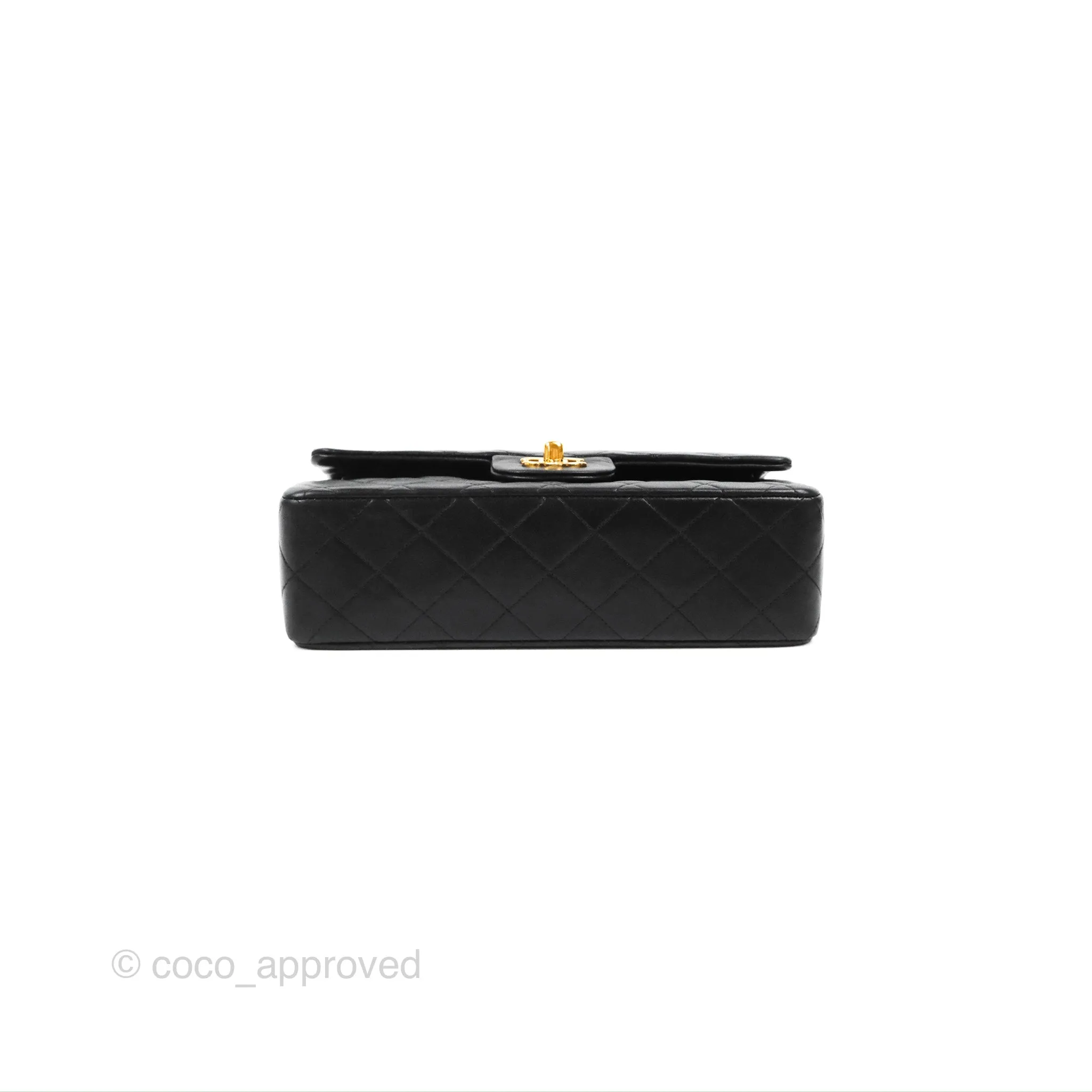 Chanel Vintage Small Classic Flap Black Lambskin 24K Gold Hardware