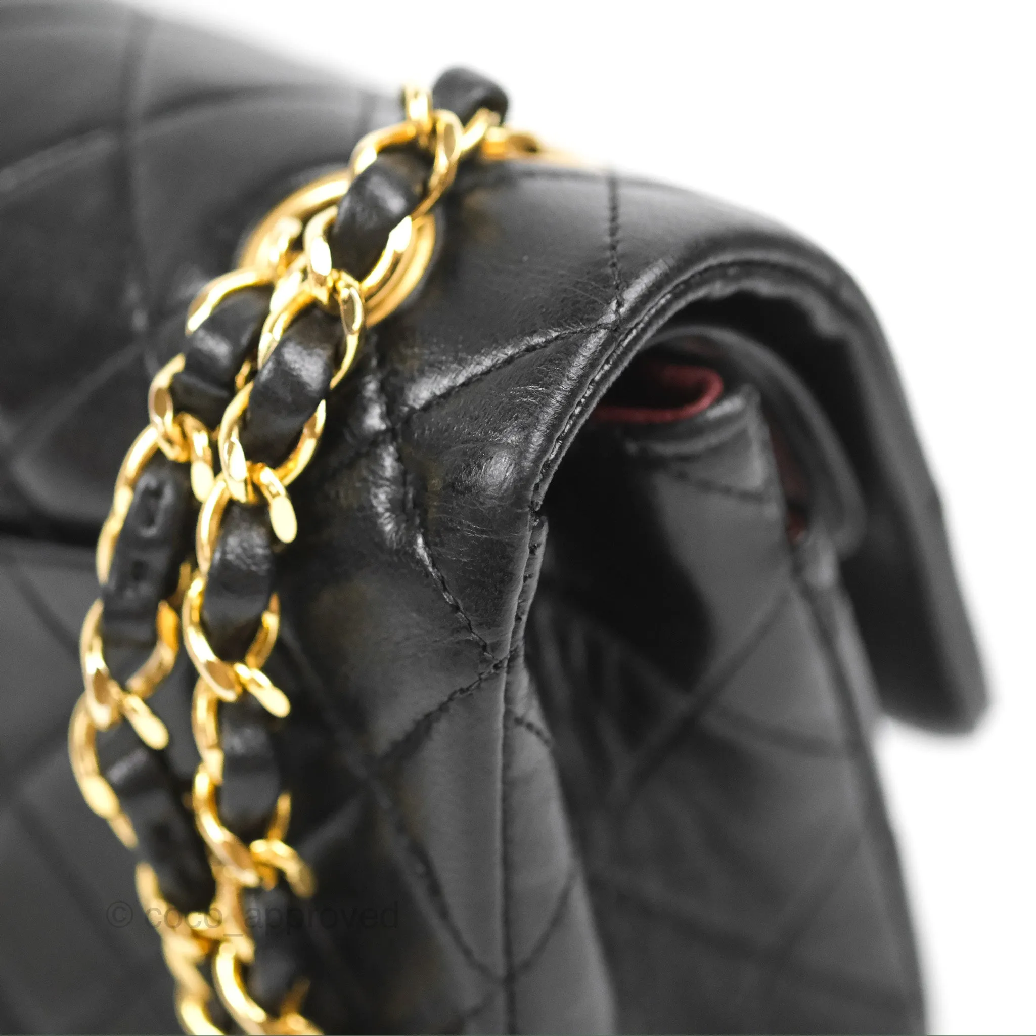 Chanel Vintage Small Classic Flap Black Lambskin 24K Gold Hardware