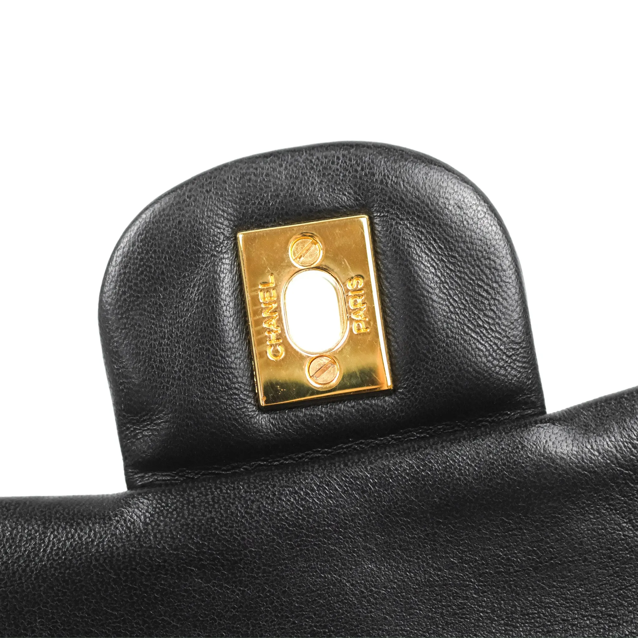 Chanel Vintage Small Classic Flap Black Lambskin 24K Gold Hardware