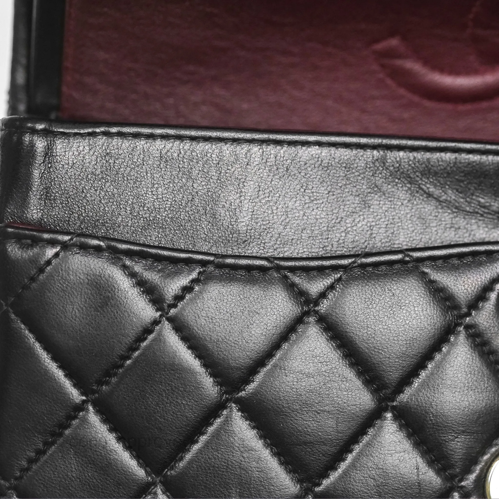 Chanel Vintage Small Classic Flap Black Lambskin Silver Hardware