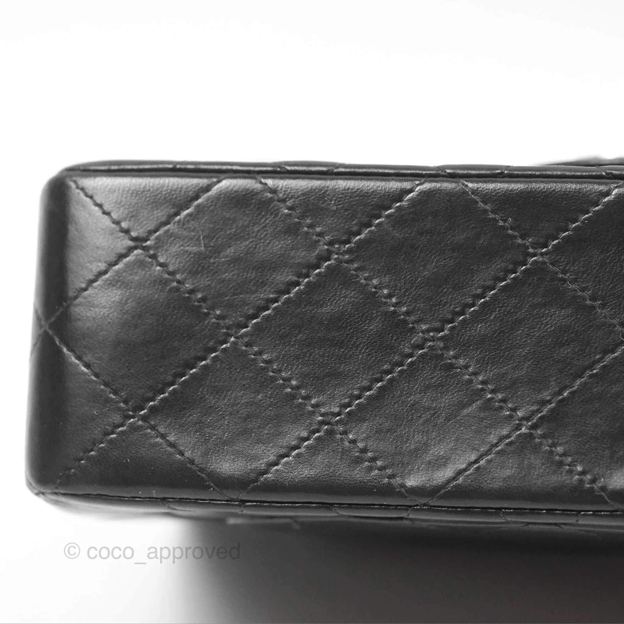 Chanel Vintage Small Classic Flap Black Lambskin Silver Hardware