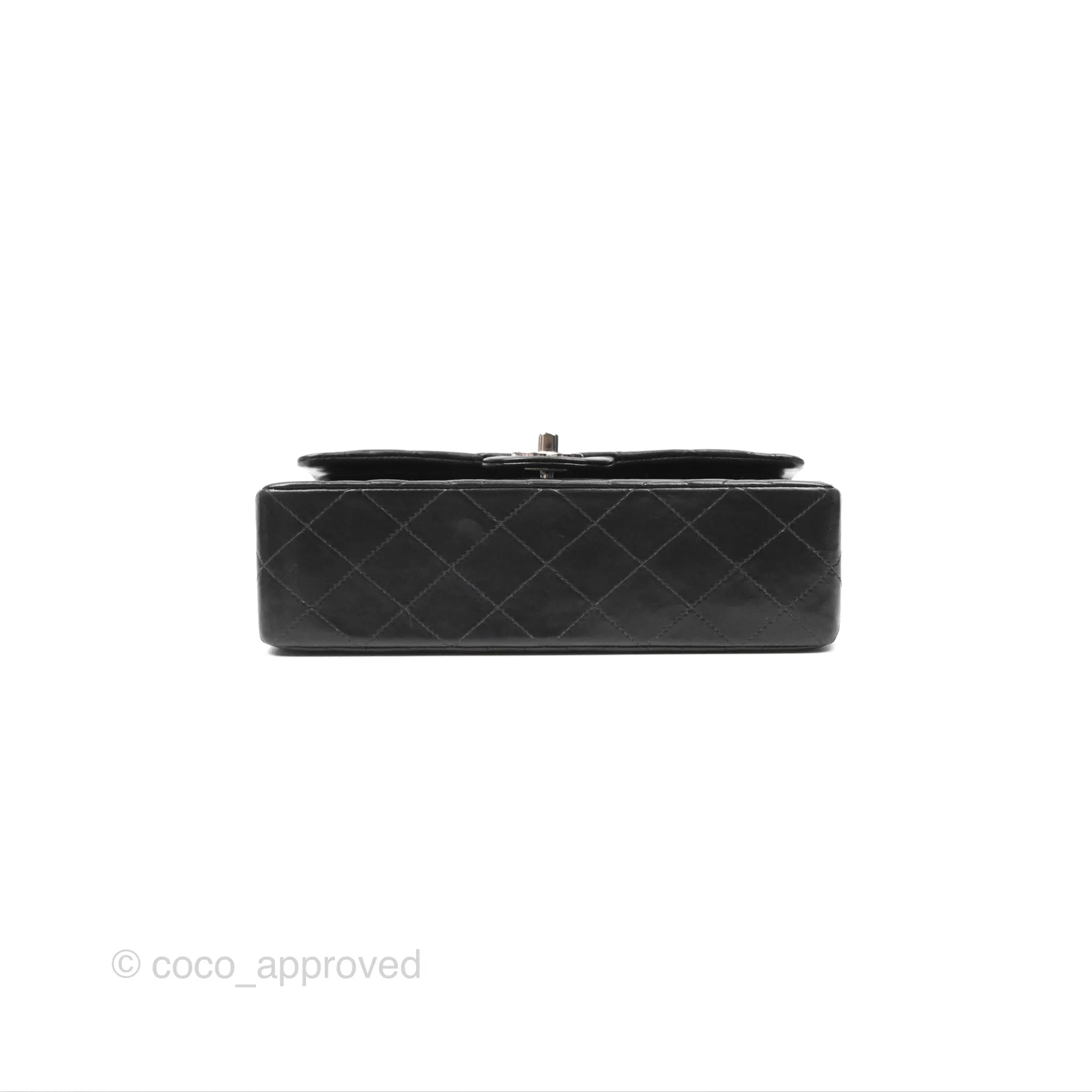 Chanel Vintage Small Classic Flap Black Lambskin Silver Hardware