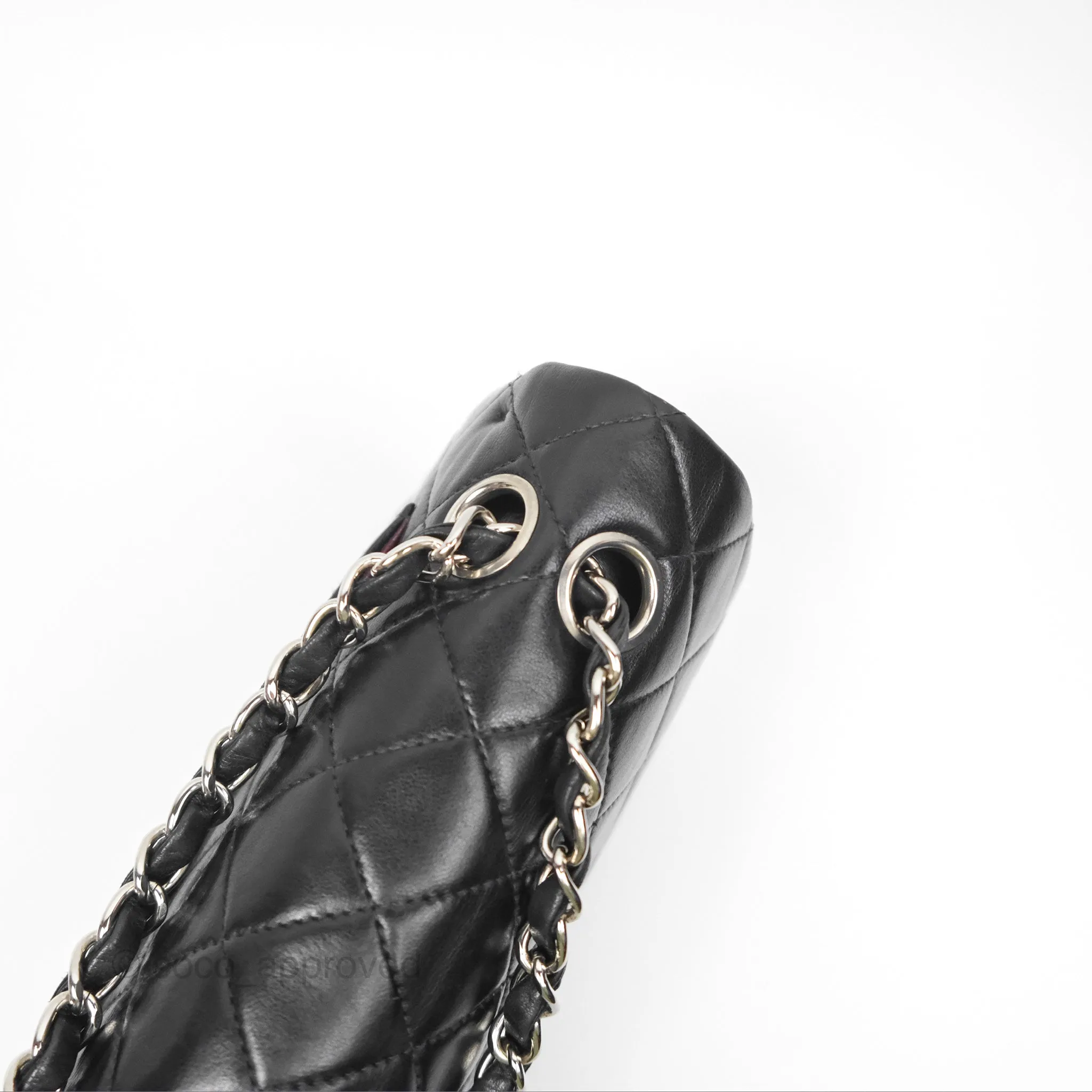 Chanel Vintage Small Classic Flap Black Lambskin Silver Hardware