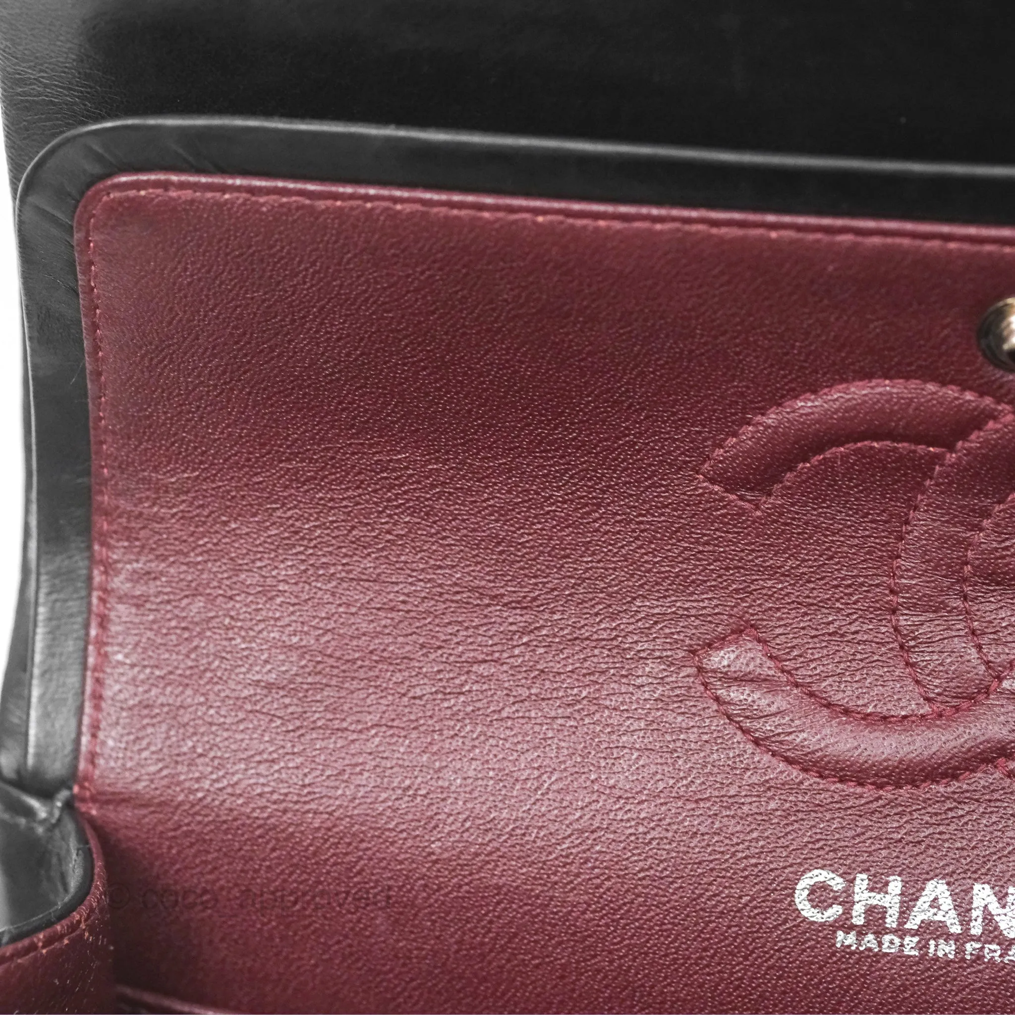 Chanel Vintage Small Classic Flap Black Lambskin Silver Hardware