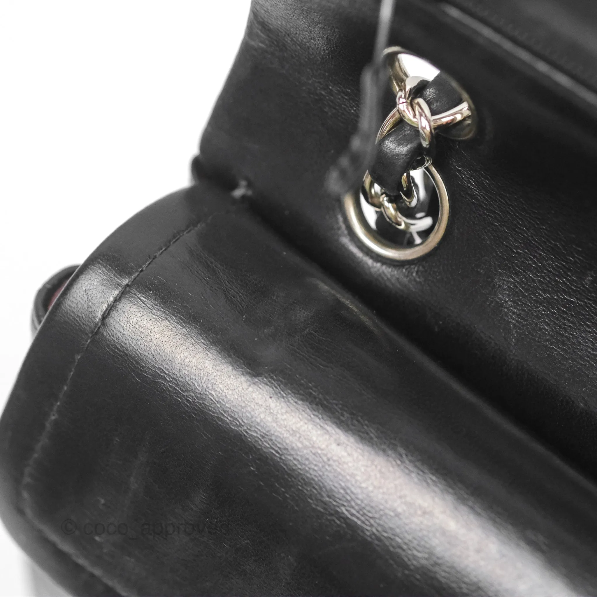 Chanel Vintage Small Classic Flap Black Lambskin Silver Hardware