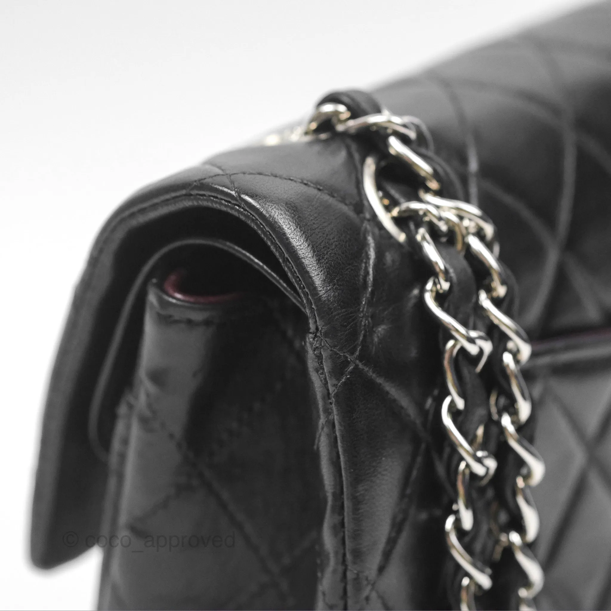 Chanel Vintage Small Classic Flap Black Lambskin Silver Hardware