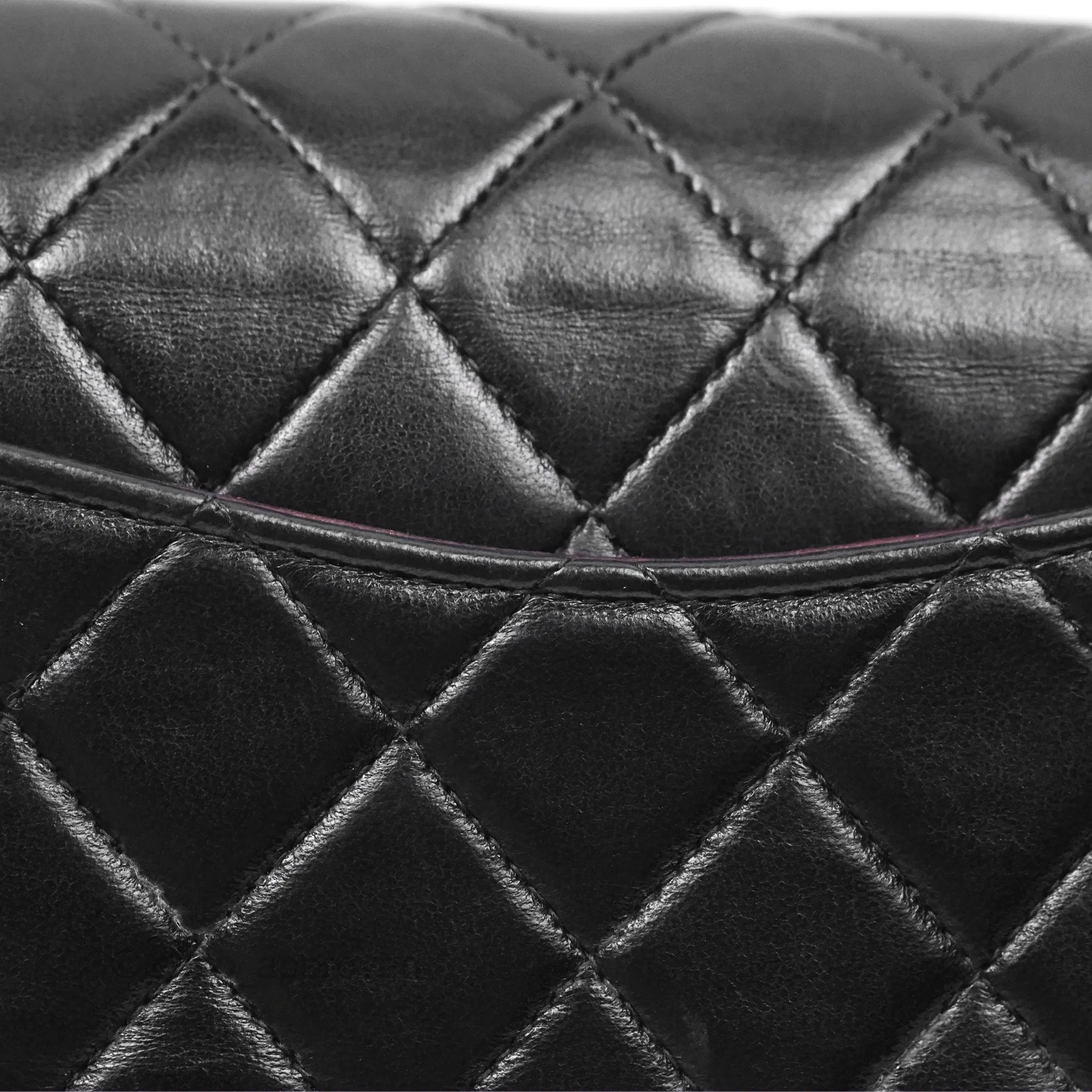 Chanel Vintage Small Classic Flap Black Lambskin Silver Hardware