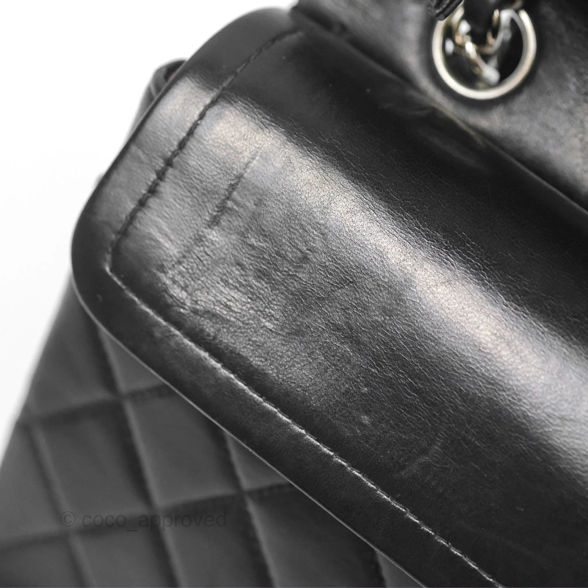 Chanel Vintage Small Classic Flap Black Lambskin Silver Hardware