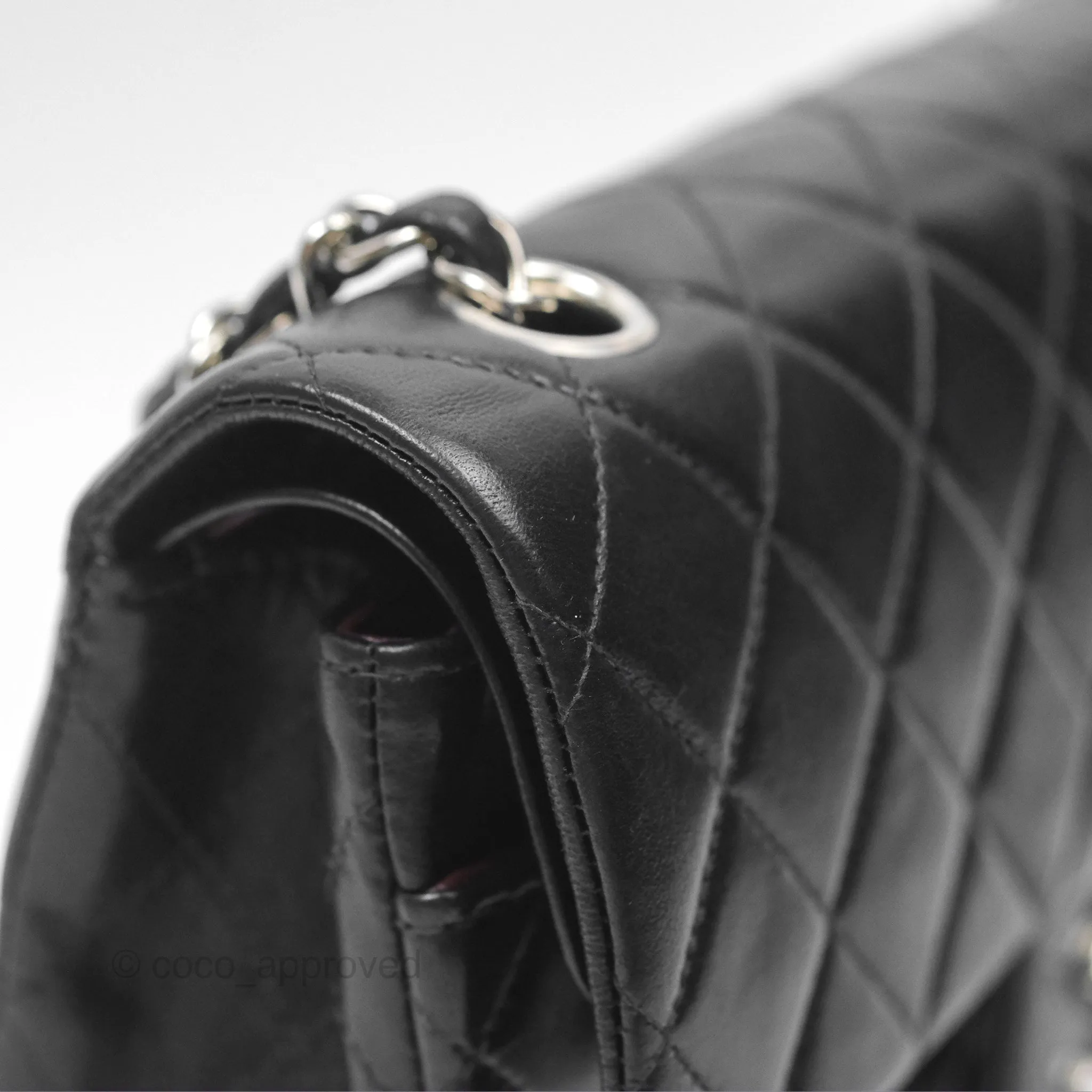 Chanel Vintage Small Classic Flap Black Lambskin Silver Hardware