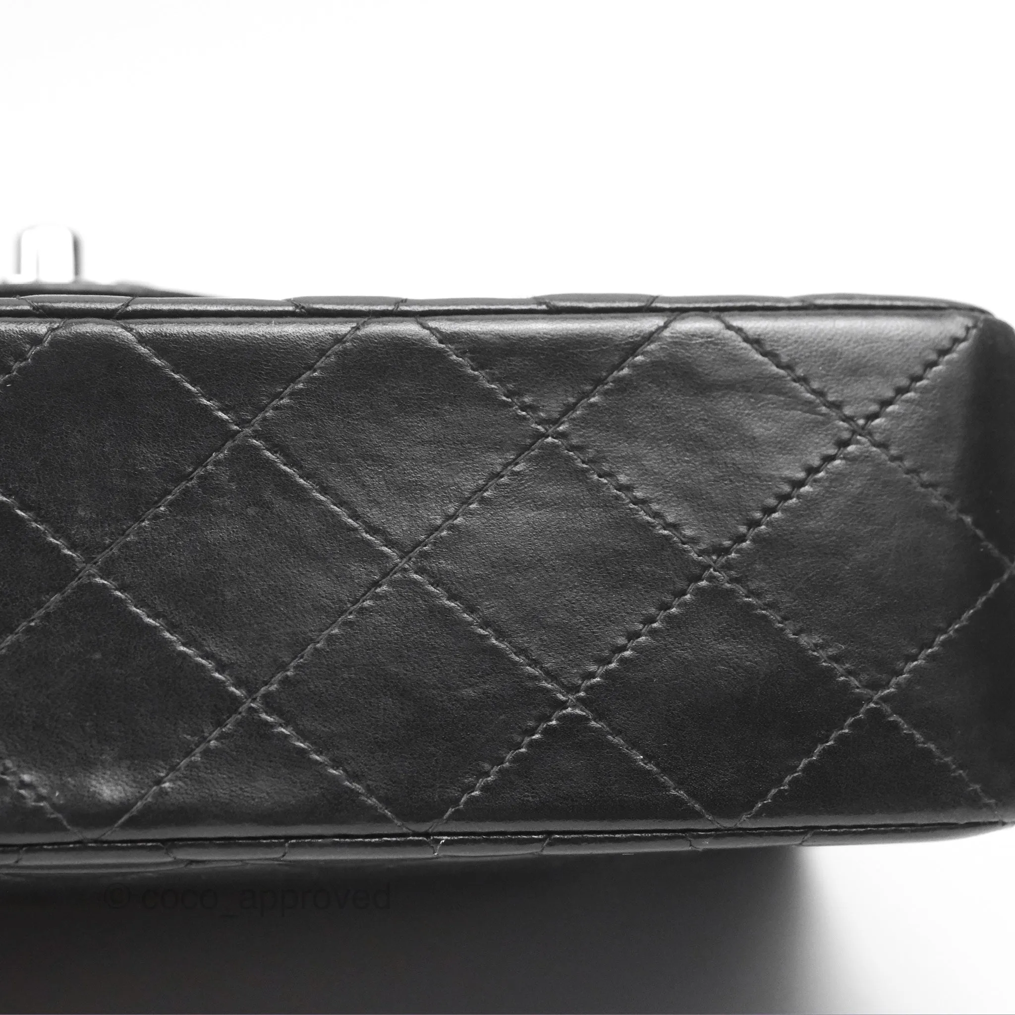 Chanel Vintage Small Classic Flap Black Lambskin Silver Hardware