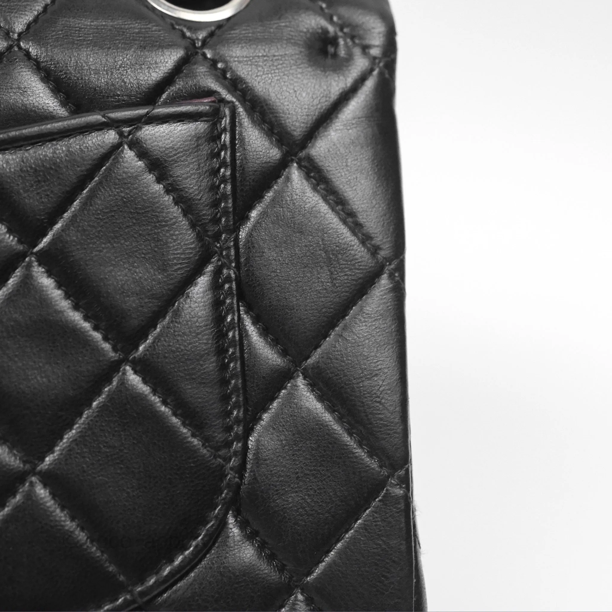 Chanel Vintage Small Classic Flap Black Lambskin Silver Hardware