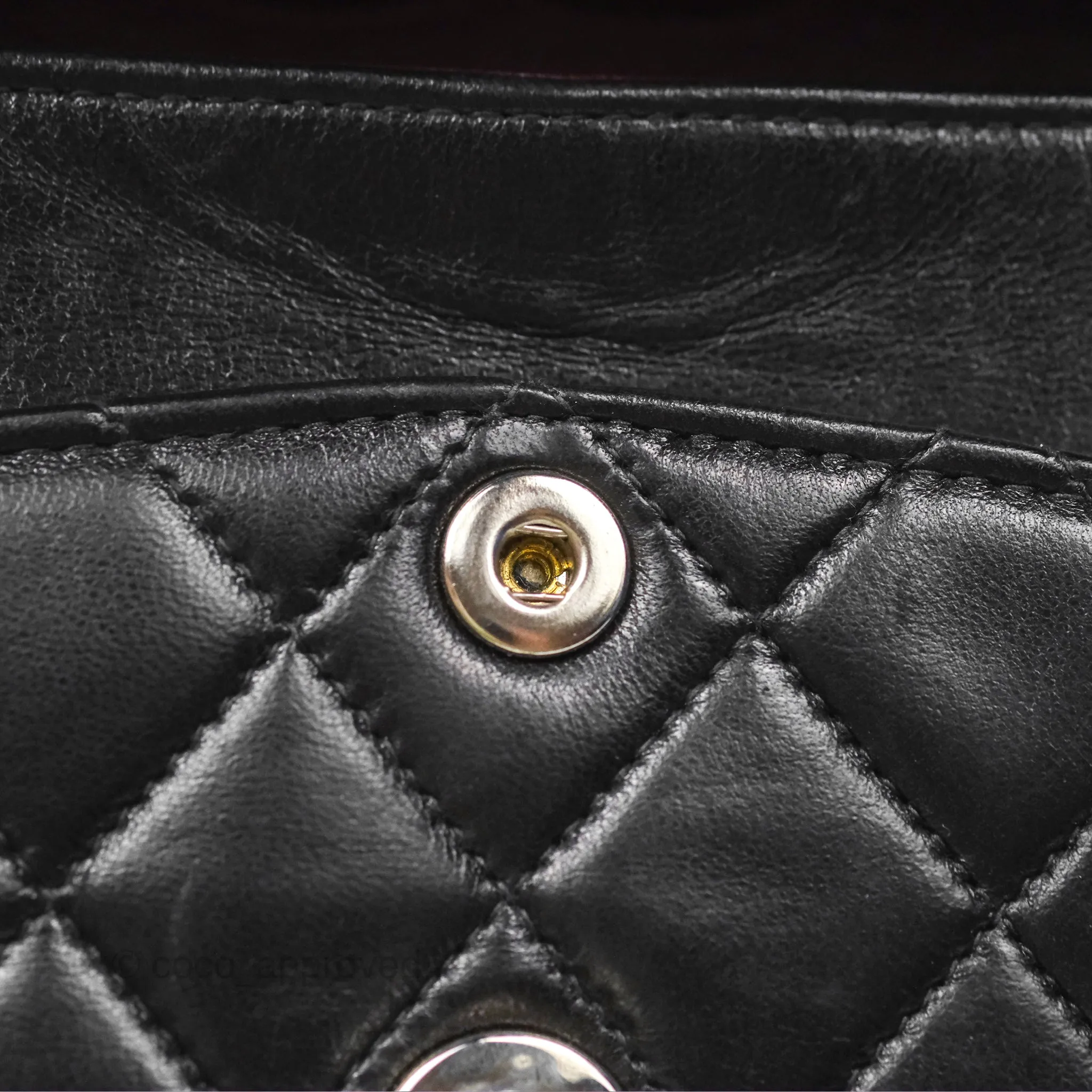 Chanel Vintage Small Classic Flap Black Lambskin Silver Hardware