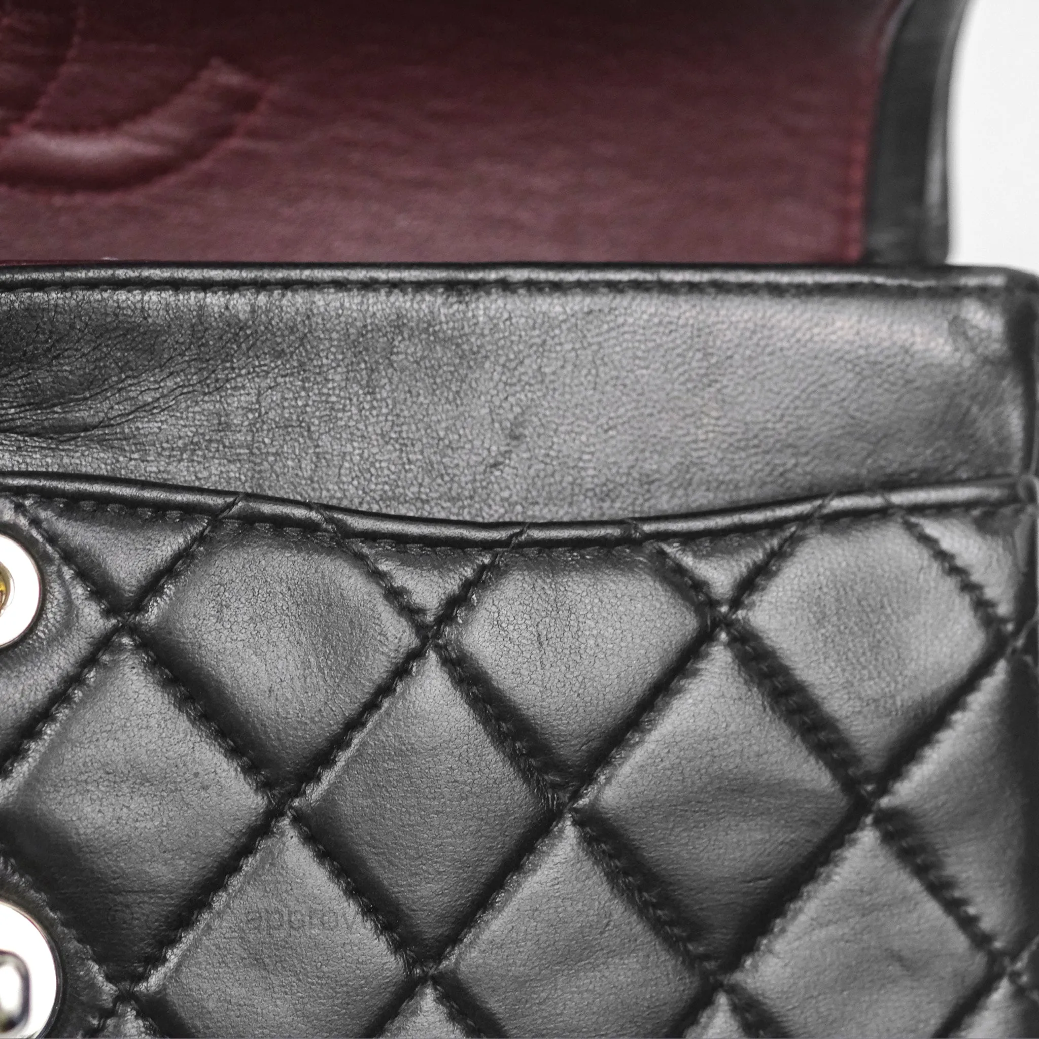 Chanel Vintage Small Classic Flap Black Lambskin Silver Hardware