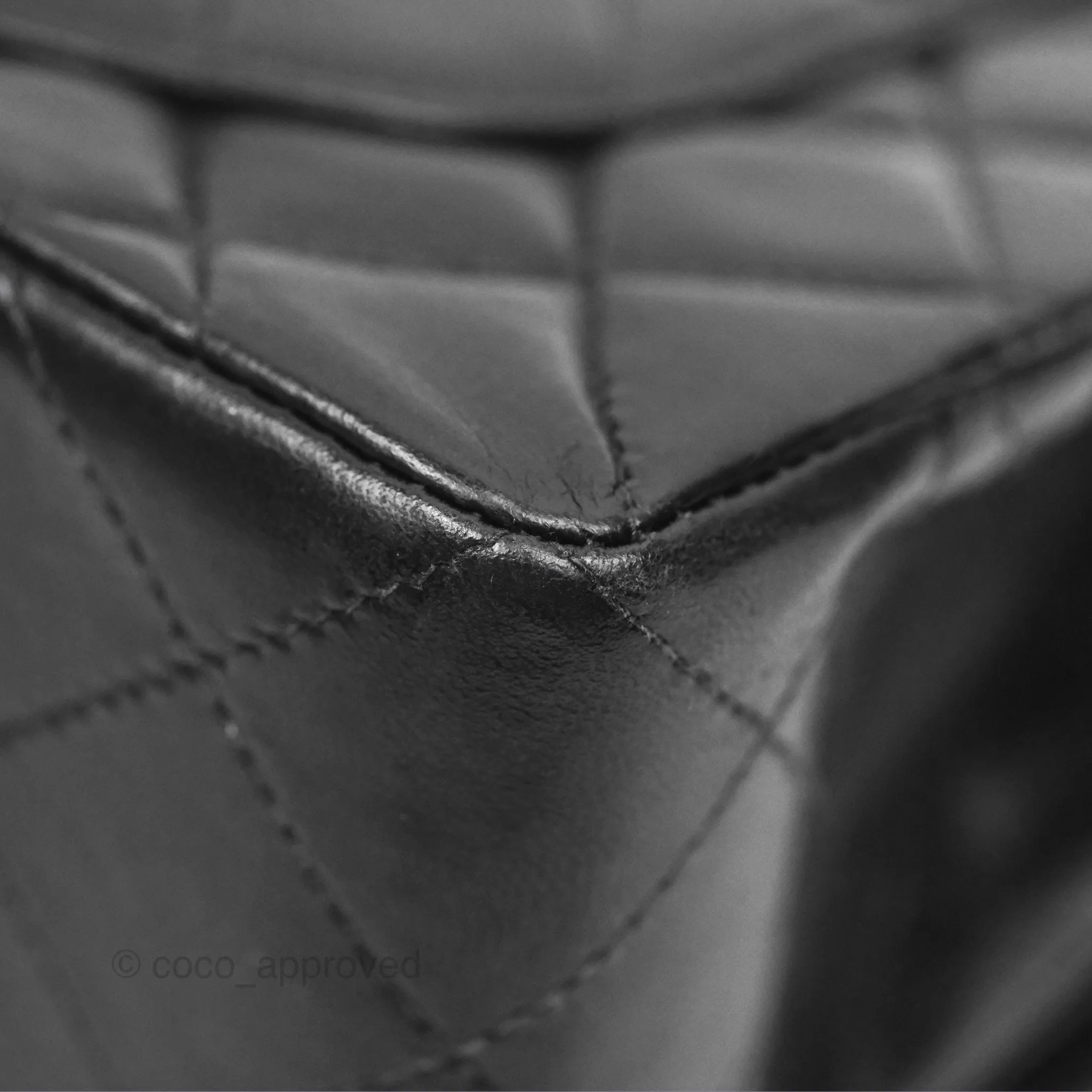 Chanel Vintage Small Classic Flap Black Lambskin Silver Hardware
