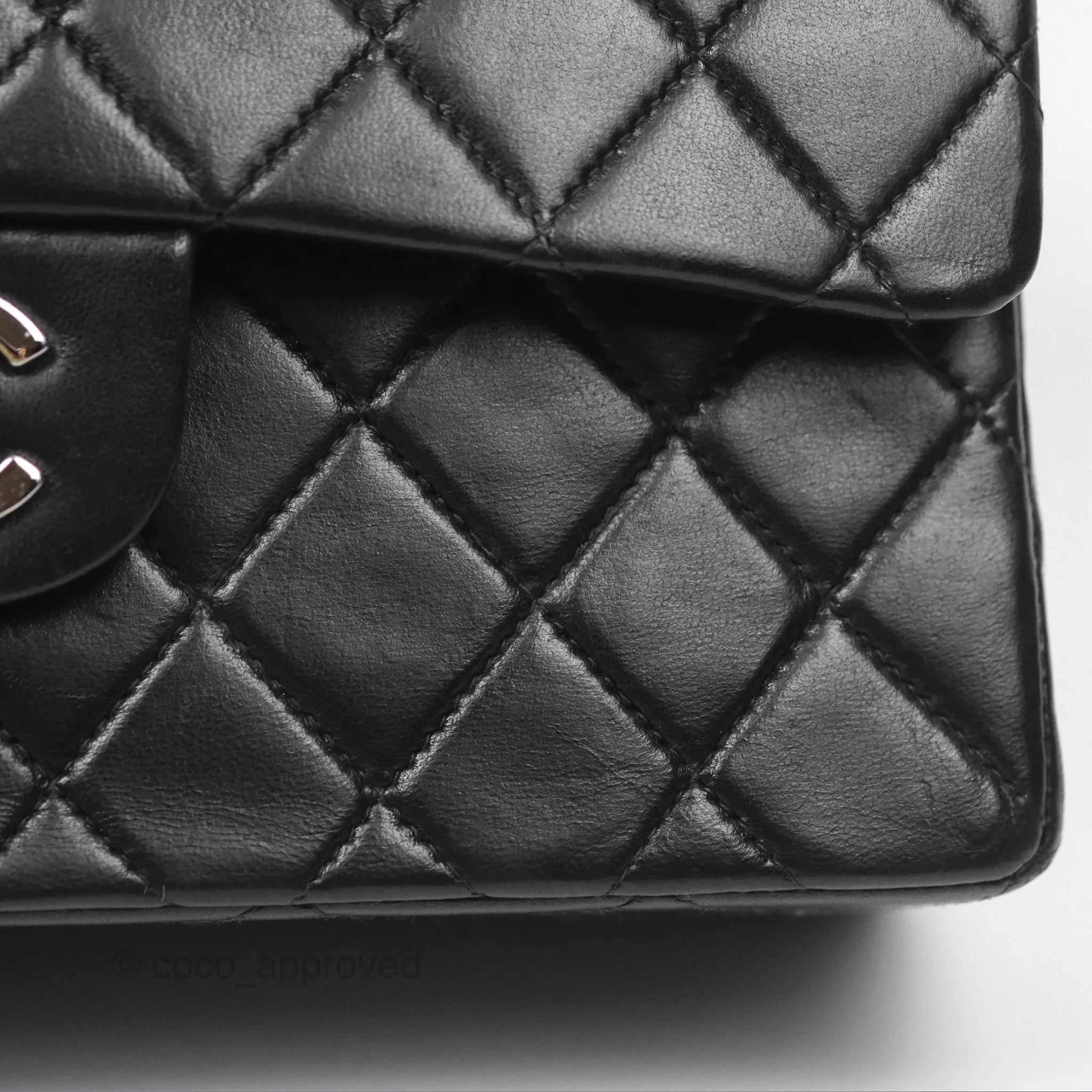 Chanel Vintage Small Classic Flap Black Lambskin Silver Hardware