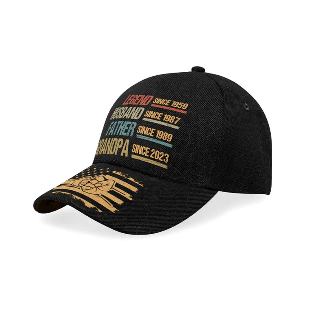 Christianartbag Cap, Legend Husband Father Grandpa Since Cap, Personalized Cap, Cap for Dad, CABCAP02230524.