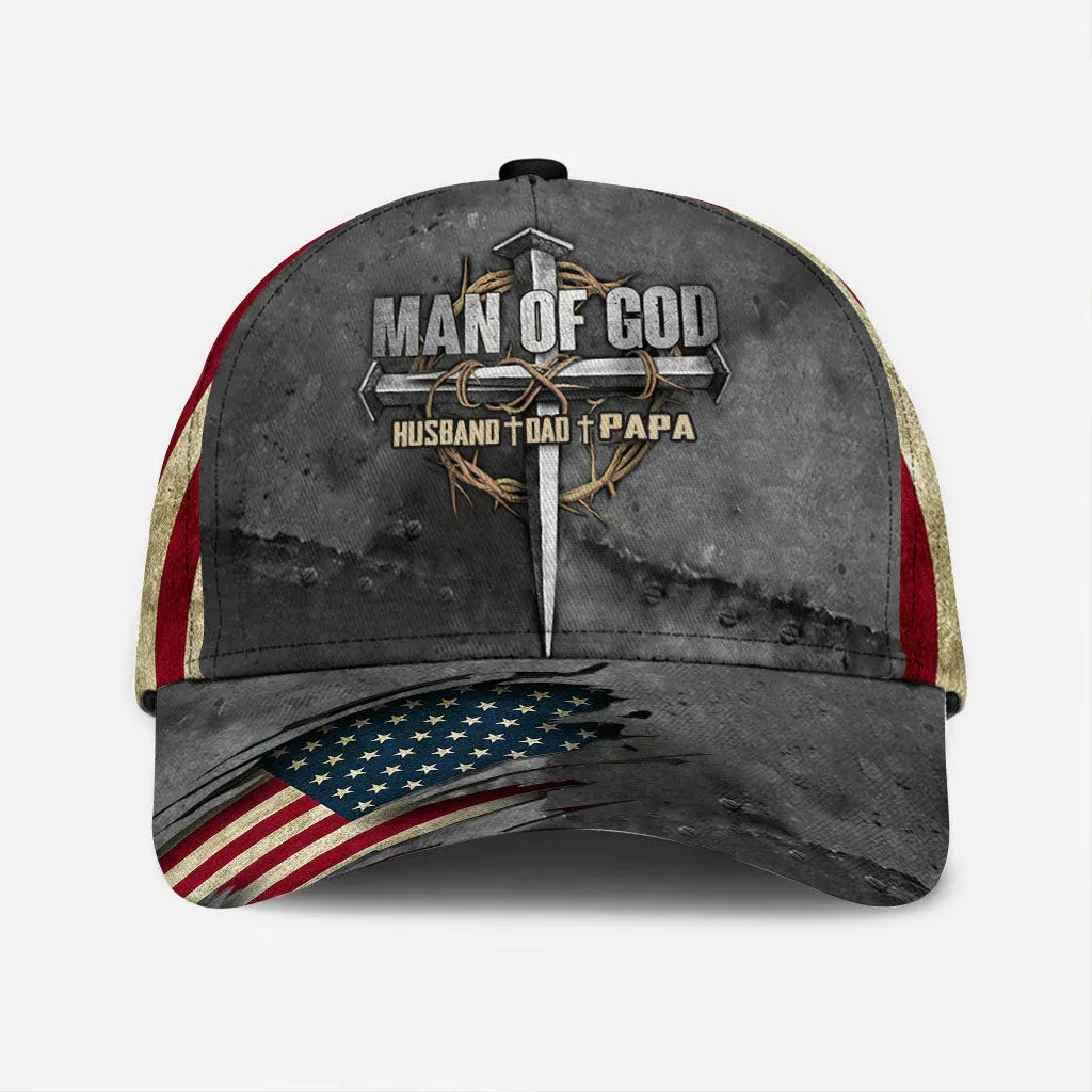 Christianartbag Hat, Personalized Name Classic Cap with Dad The Man Of God Design, Personalized Hat, Christian Hat, CABHAT17141223.