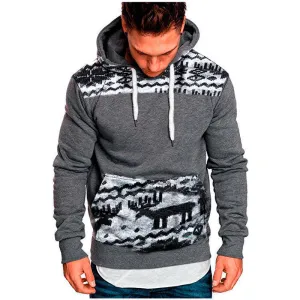 Christmas Fawn Hooded Long Sleeve Slim Sweatshirt