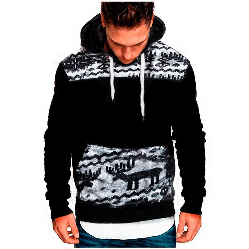 Christmas Fawn Hooded Long Sleeve Slim Sweatshirt