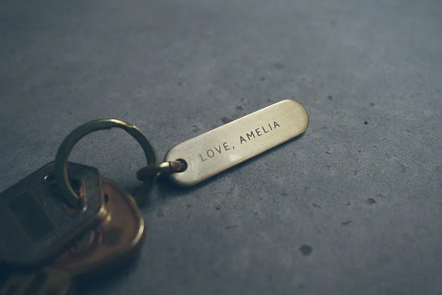 Classic Bar Brass Keychain