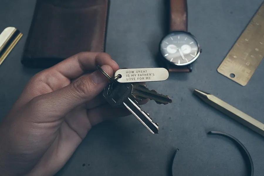 Classic Bar Brass Keychain
