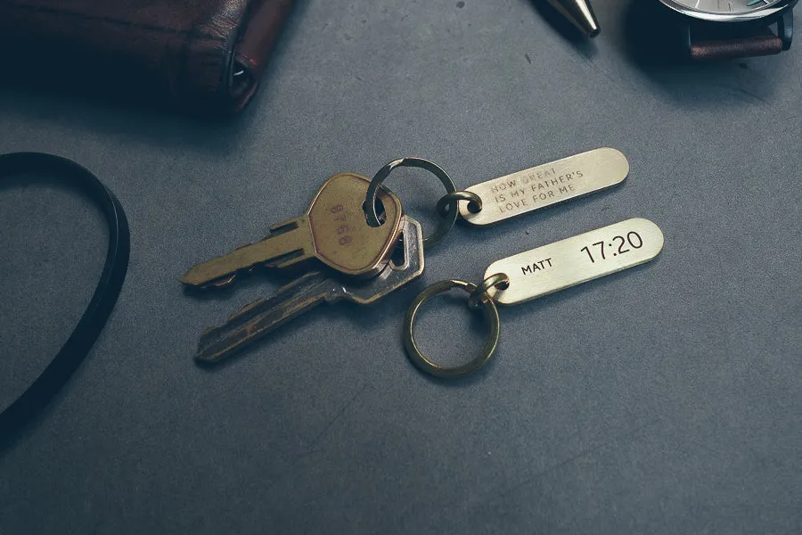 Classic Bar Brass Keychain