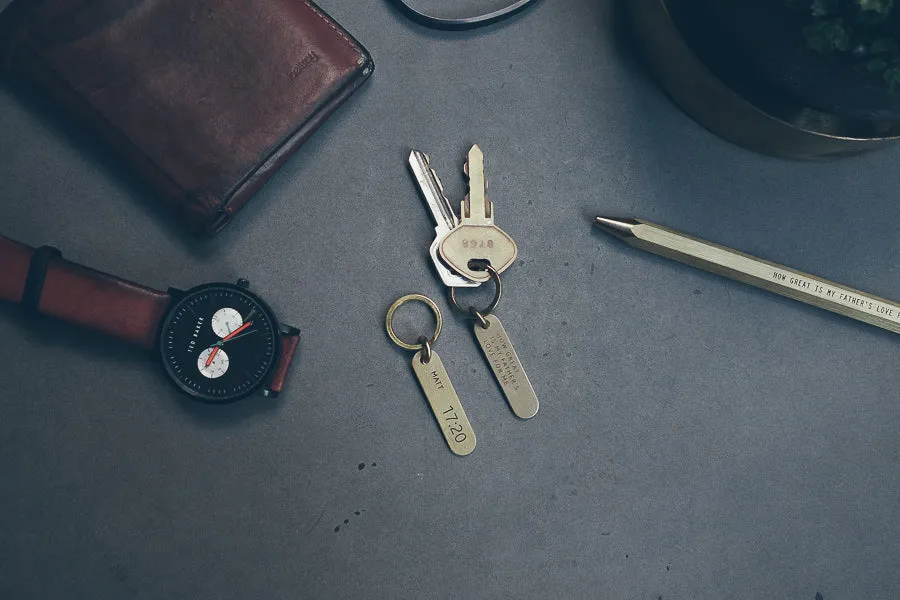 Classic Bar Brass Keychain