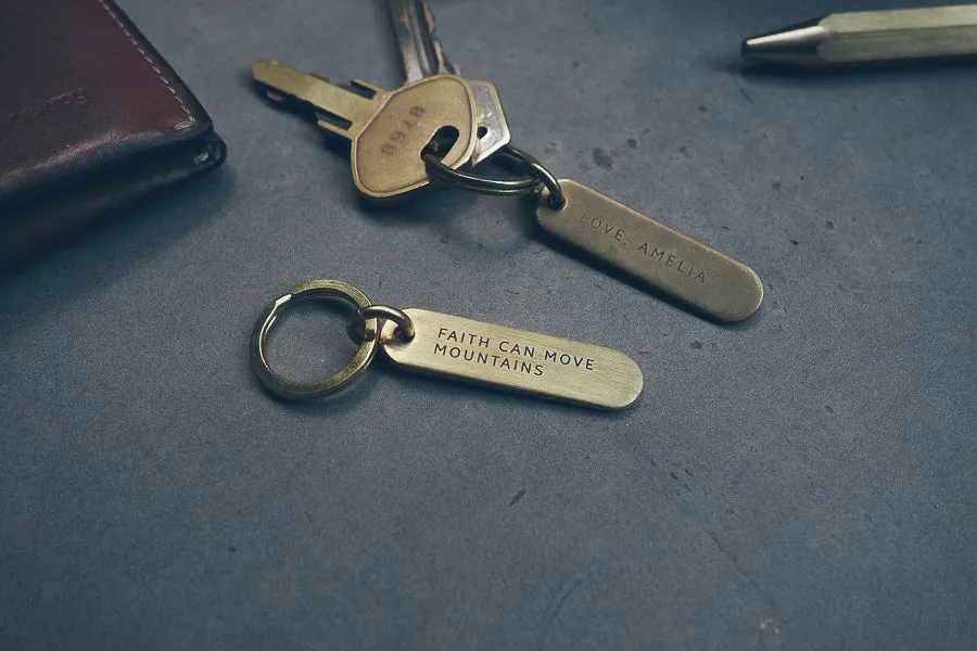 Classic Bar Brass Keychain