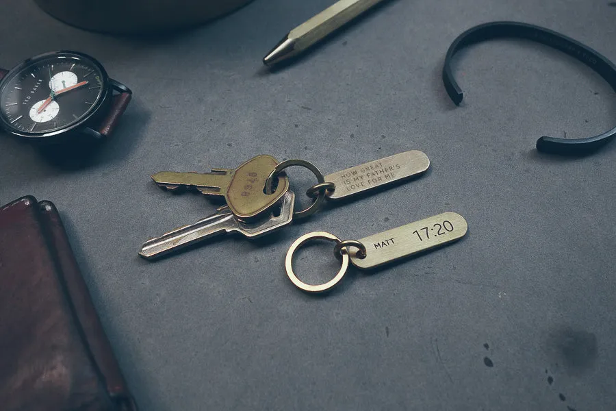 Classic Bar Brass Keychain