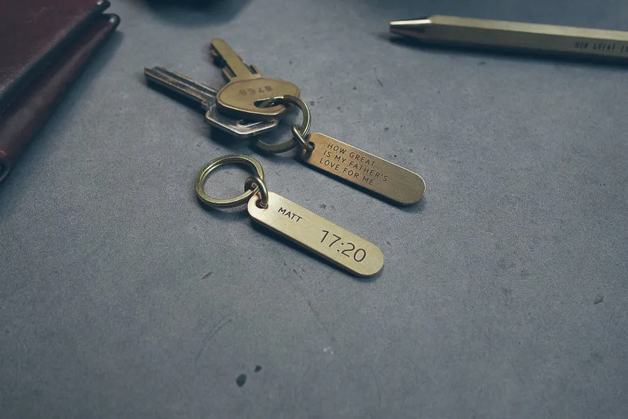 Classic Bar Brass Keychain