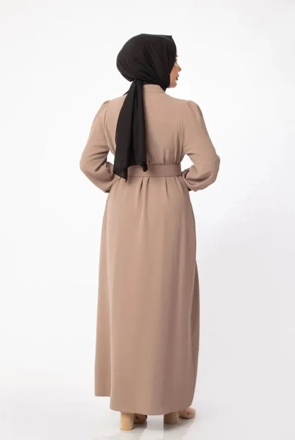 Classic Buttoned Dress - Mauve