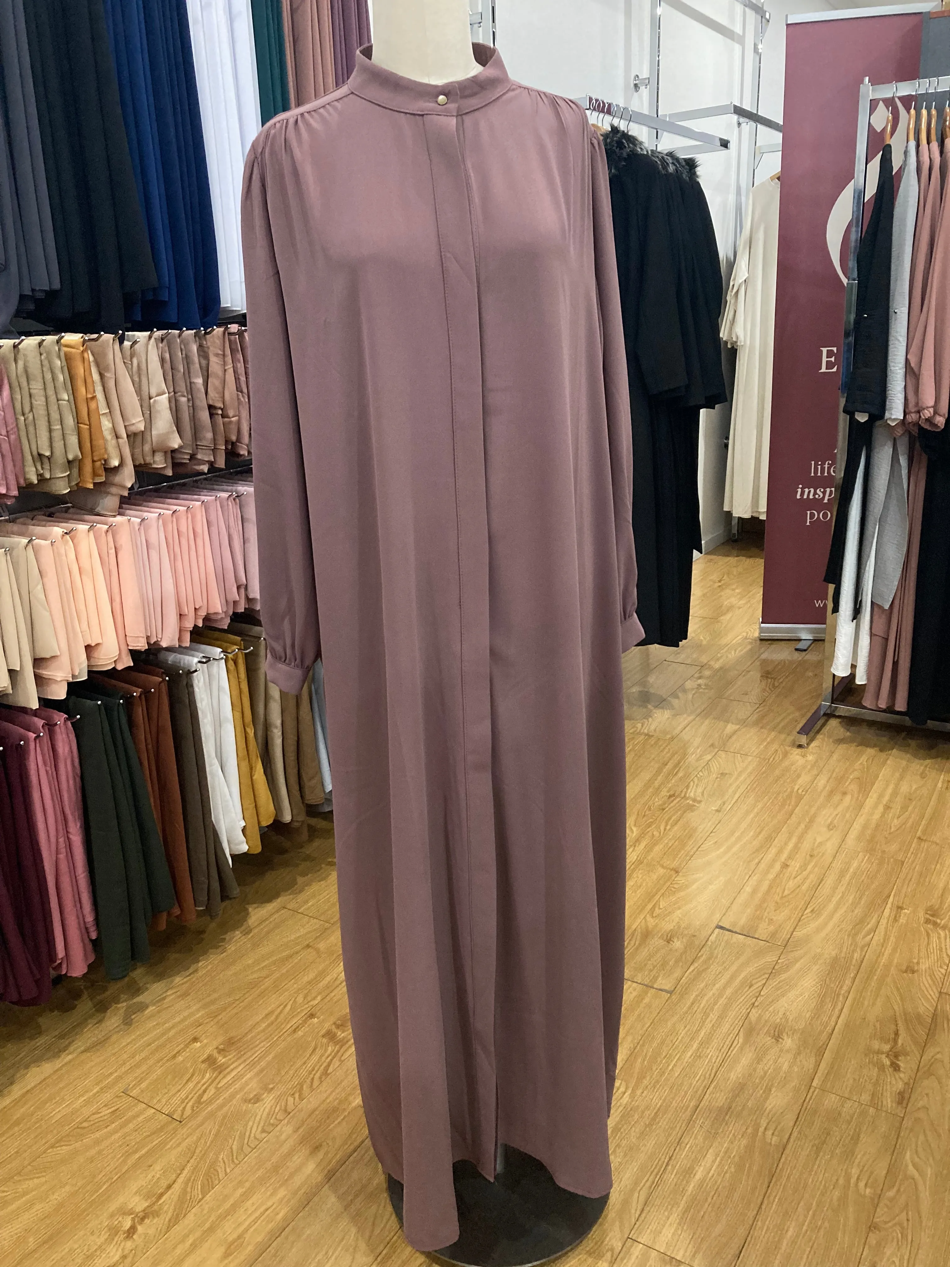 Classic Buttoned Dress - Mauve