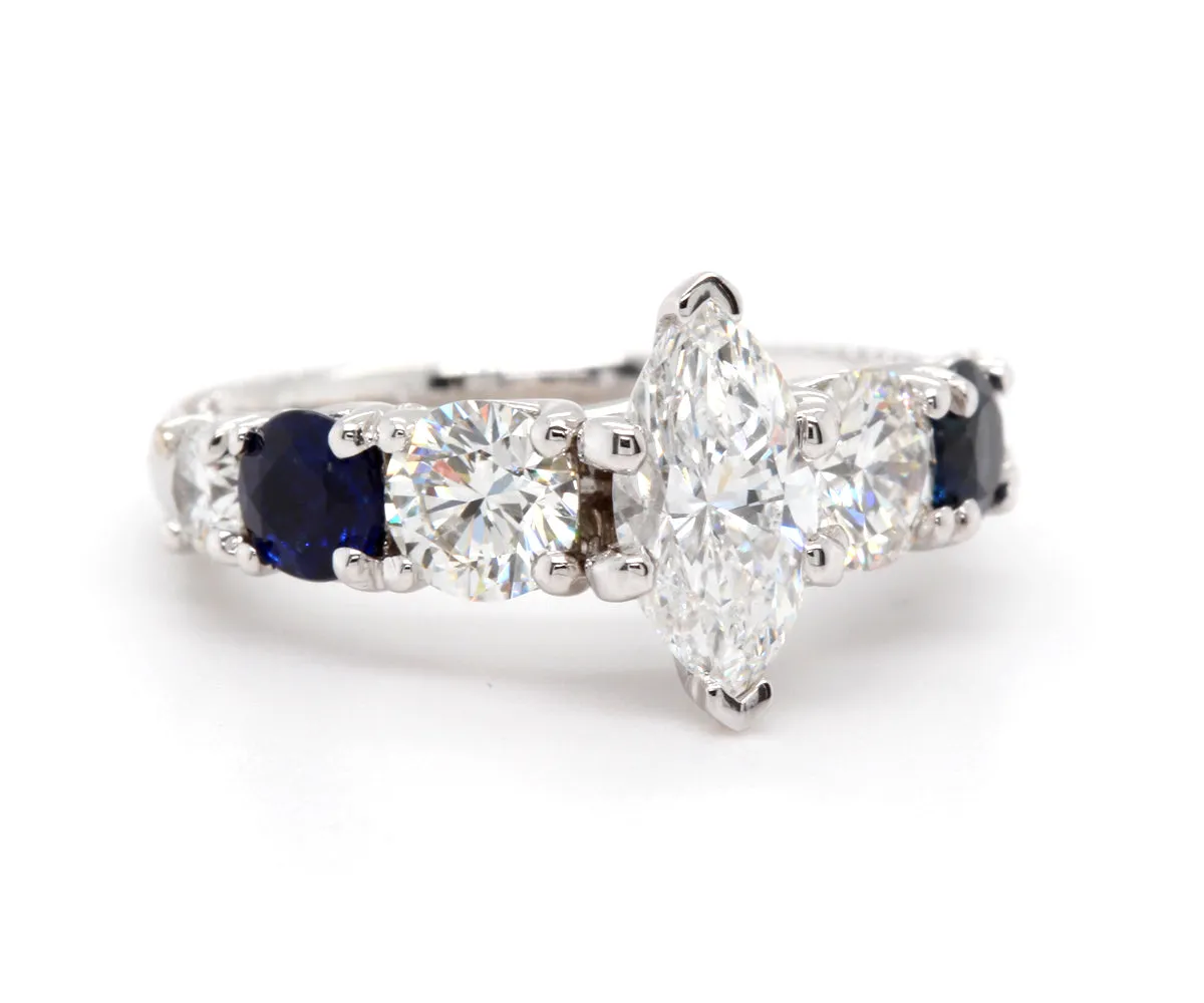 Classic Marquise Sapphire Engagement Ring
