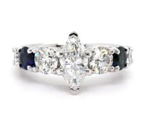 Classic Marquise Sapphire Engagement Ring