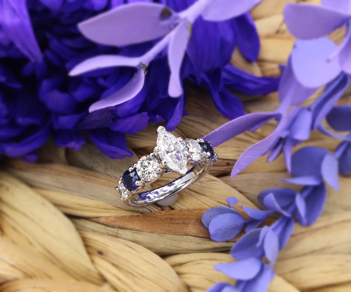 Classic Marquise Sapphire Engagement Ring