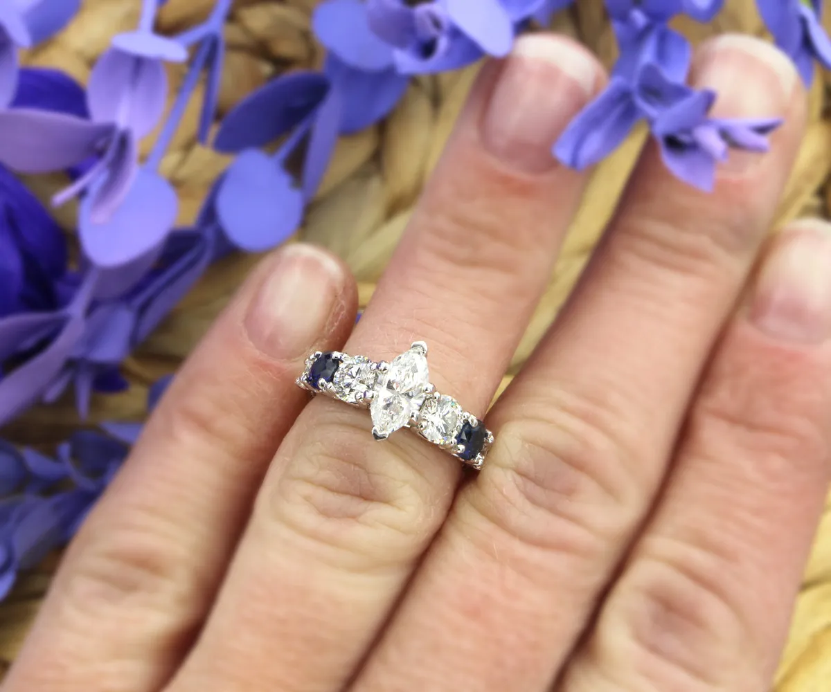 Classic Marquise Sapphire Engagement Ring
