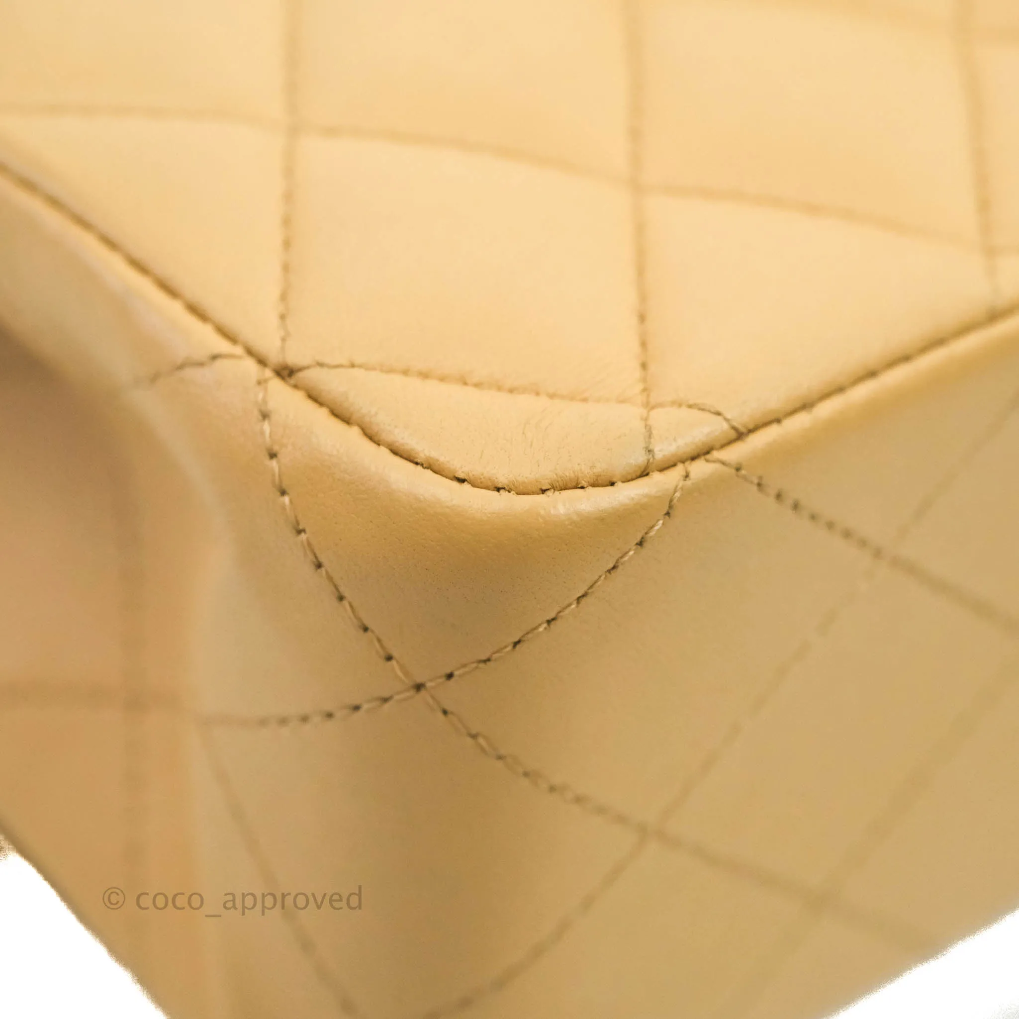 Classic M/L Medium Flap Quilted Dark Beige Lambskin Silver Hardware