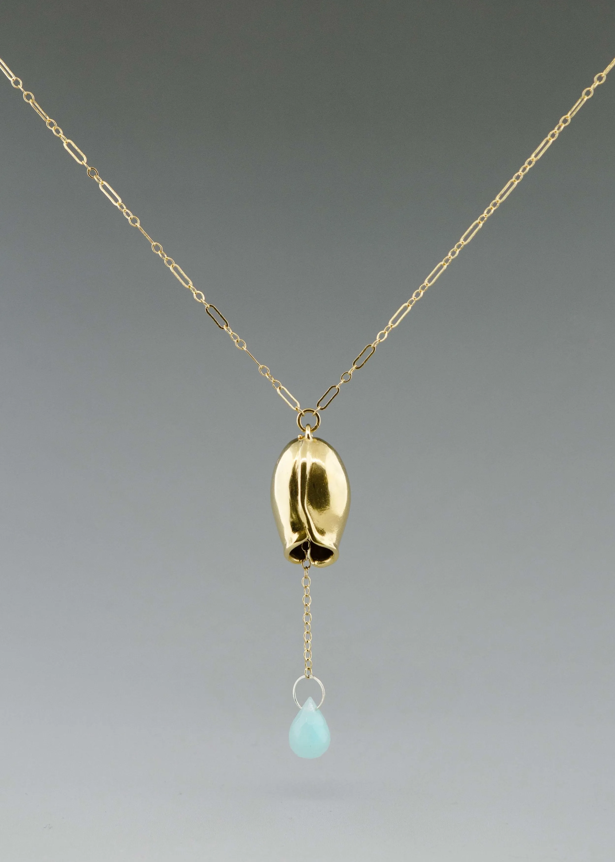 Classic pod and gemstone necklace