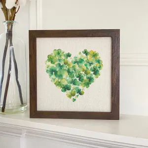 Clover Heart - St. Patrick's Day Framed Sign