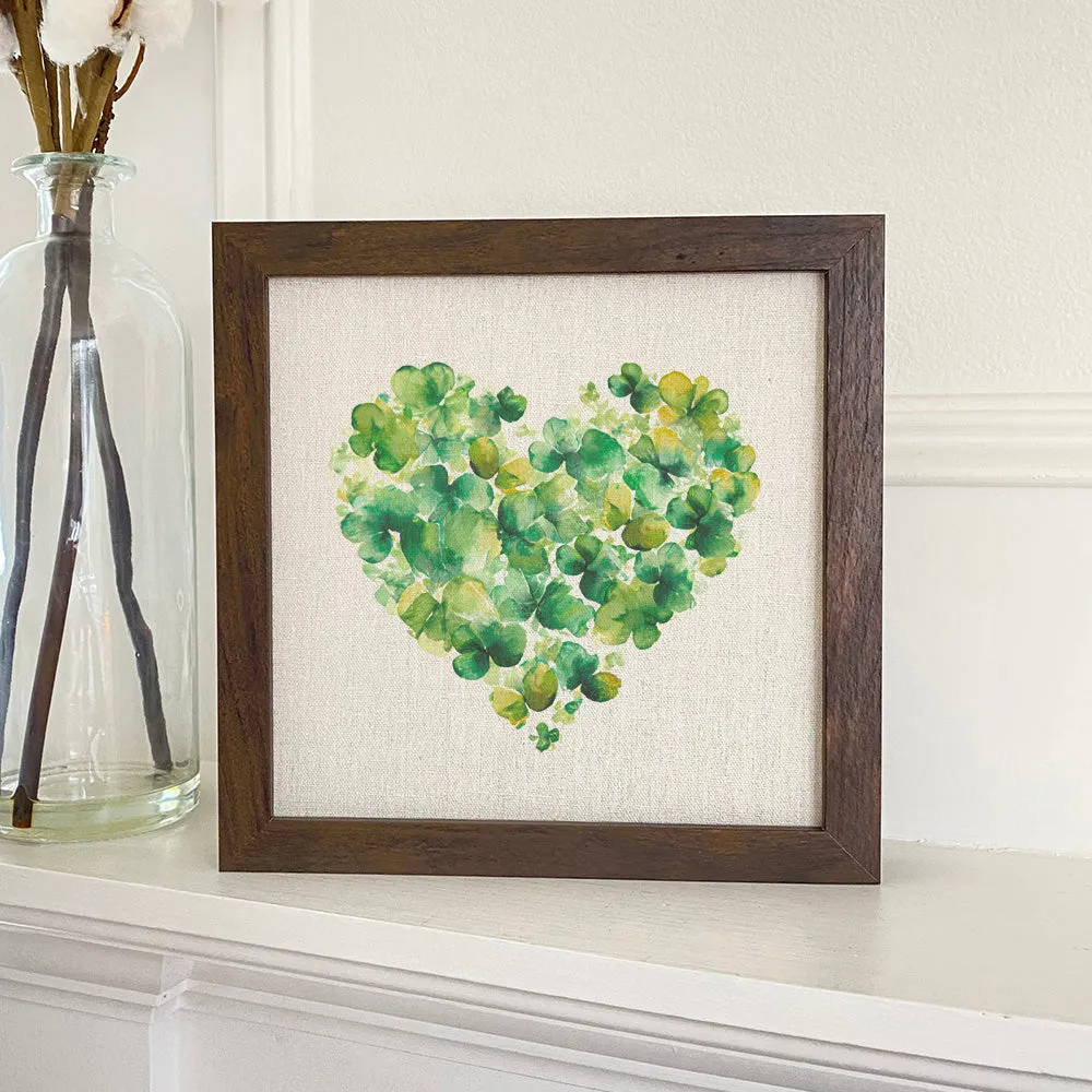 Clover Heart - St. Patrick's Day Framed Sign